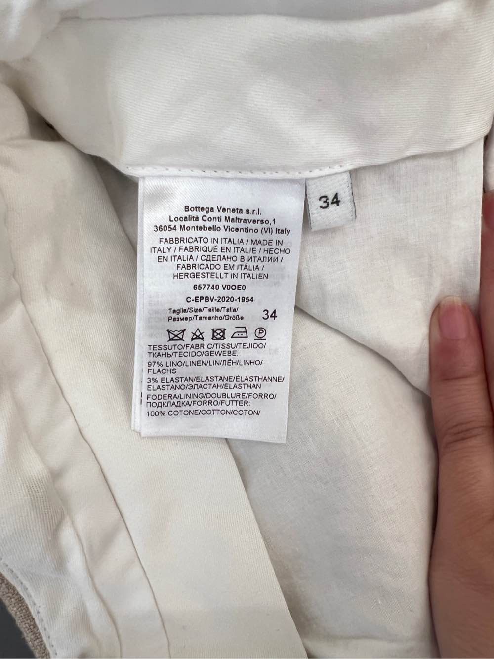 Bottega Veneta Bottega Veneta Beige Linen Blend Pants Size 34 Size 24" / US 00 / IT 34 - 4 Thumbnail