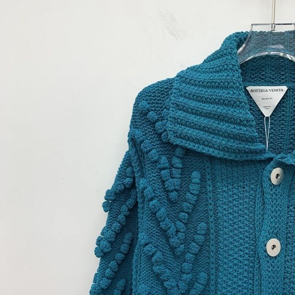 Bottega Veneta Bottega Veneta Textured Knit Cardigan Blue Size XS Size XS / US 0-2 / IT 36-38 - 6 Thumbnail