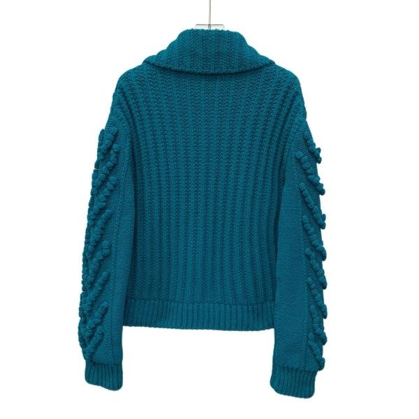 Bottega Veneta Bottega Veneta Textured Knit Cardigan Blue Size XS Size XS / US 0-2 / IT 36-38 - 2 Thumbnail