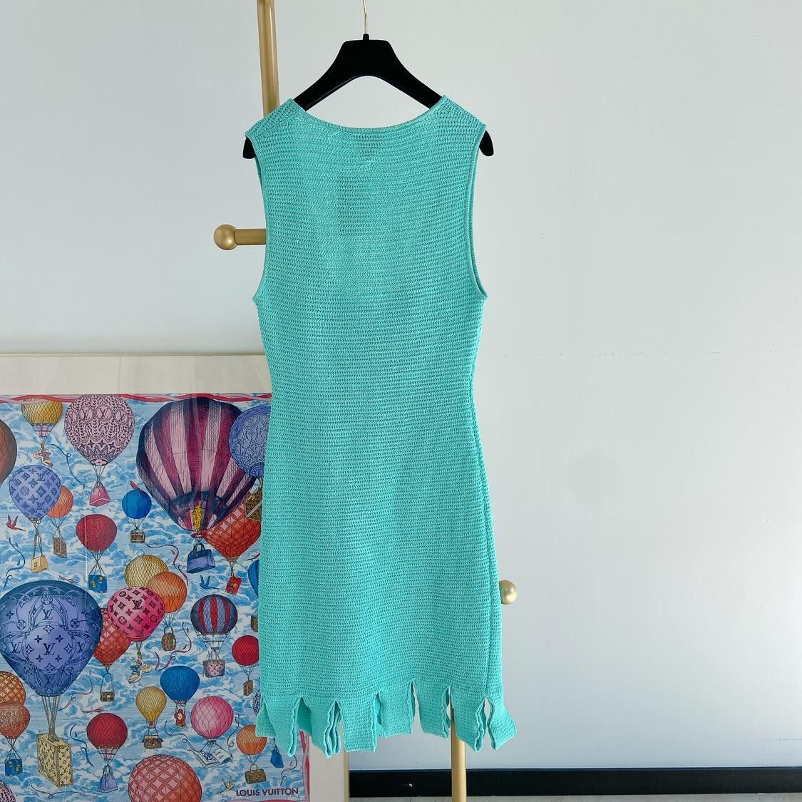 Bottega Veneta Bottega Veneta Blue Knit Mini Dress Size S Size S / US 4 / IT 40 - 2 Thumbnail