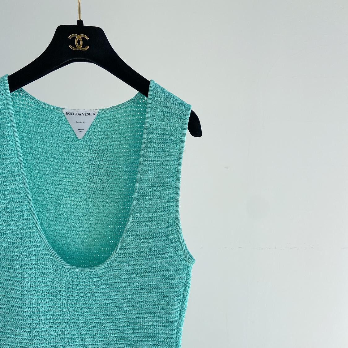 Bottega Veneta Bottega Veneta Blue Knit Mini Dress Size S Size S / US 4 / IT 40 - 5 Thumbnail