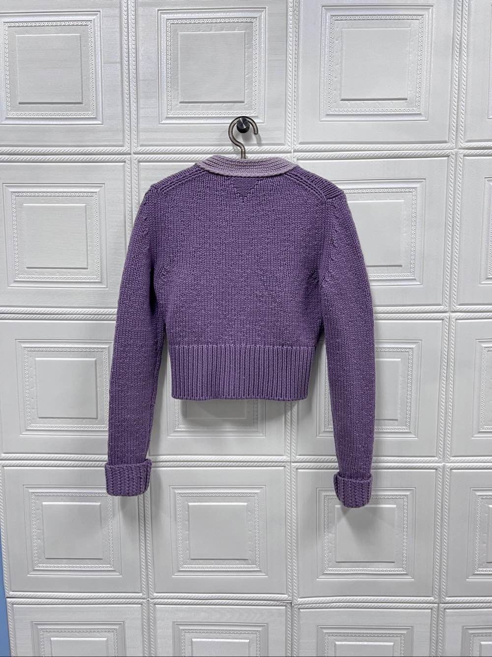 Bottega Veneta Bottega Veneta Lavender Wool Cashmere Cardigan Size XS Size XS / US 0-2 / IT 36-38 - 2 Thumbnail
