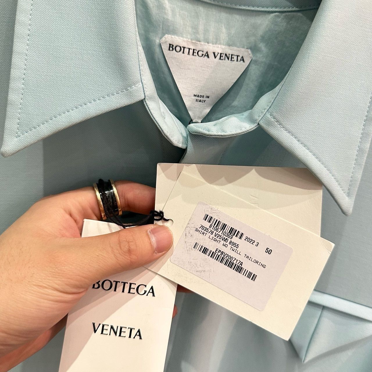 Bottega Veneta Bottega Veneta Blue Button Up Shirt Size 50 Size US M / EU 48-50 / 2 - 3 Thumbnail
