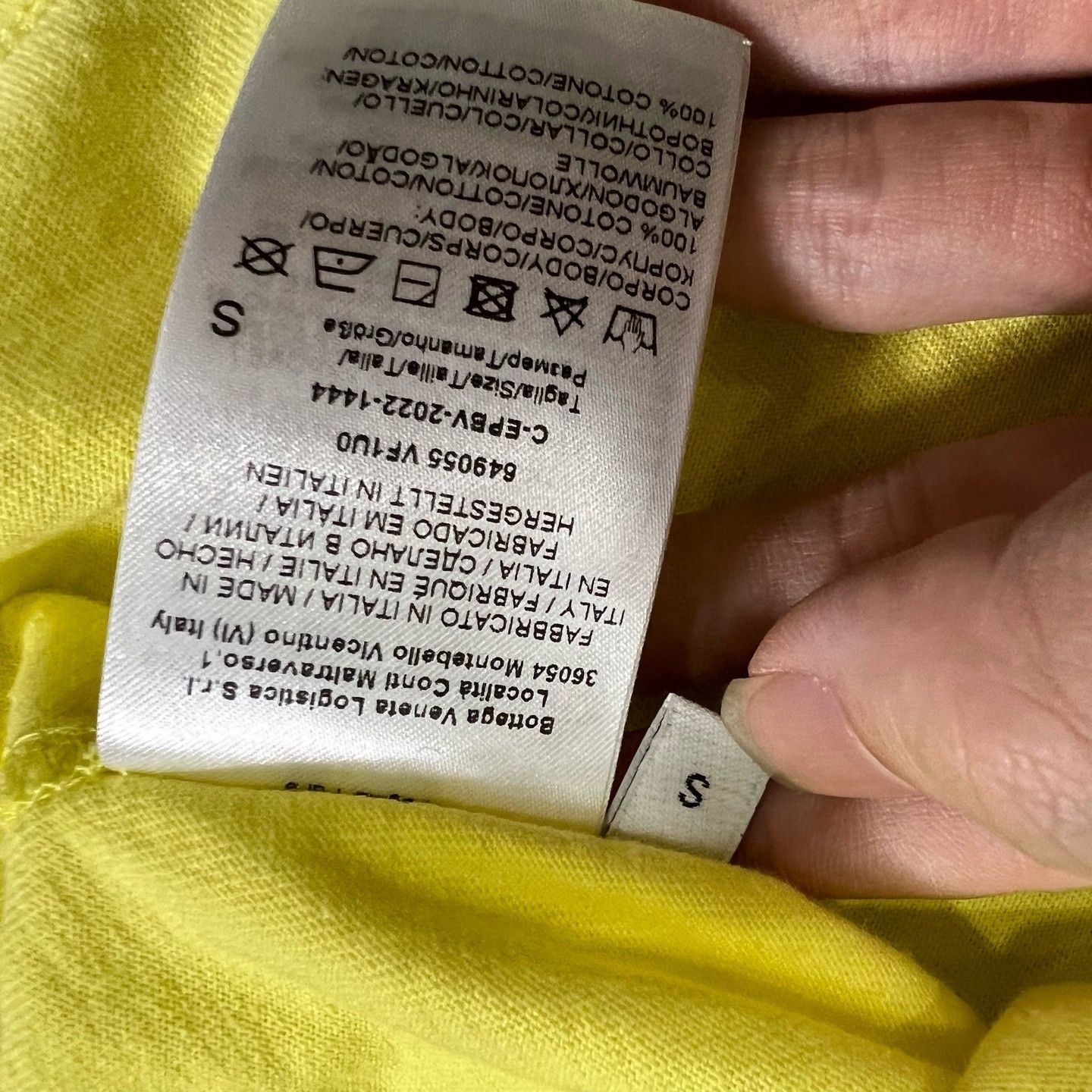 Bottega Veneta Bottega Veneta Yellow Cotton T-Shirt Size S Size US S / EU 44-46 / 1 - 4 Thumbnail