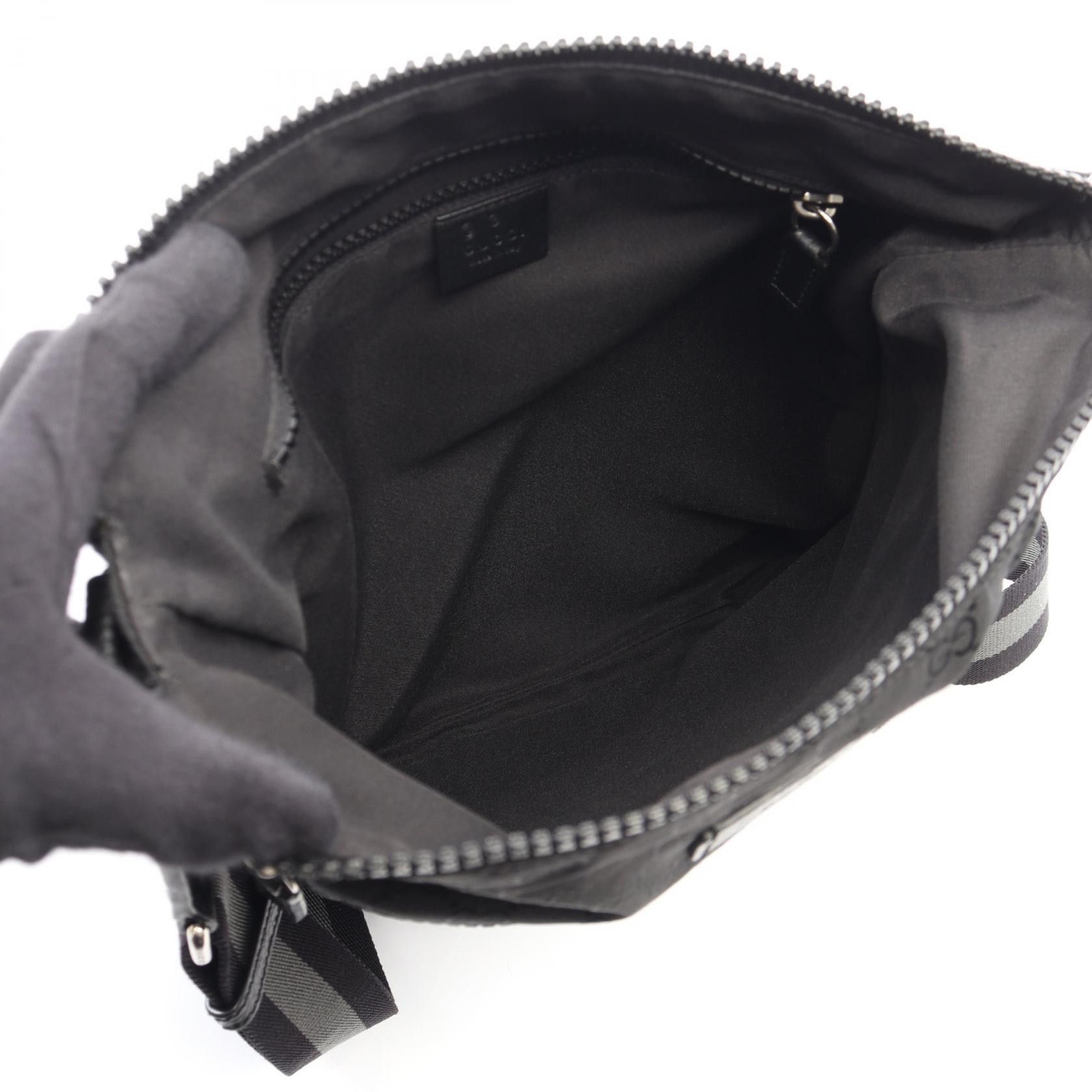 Gucci Gucci Gucci GG Nylon Canvas Leather Shoulder Bag Leather Shoulder Bag 449185 DUTY FREE for USA Size ONE SIZE - 3 Thumbnail