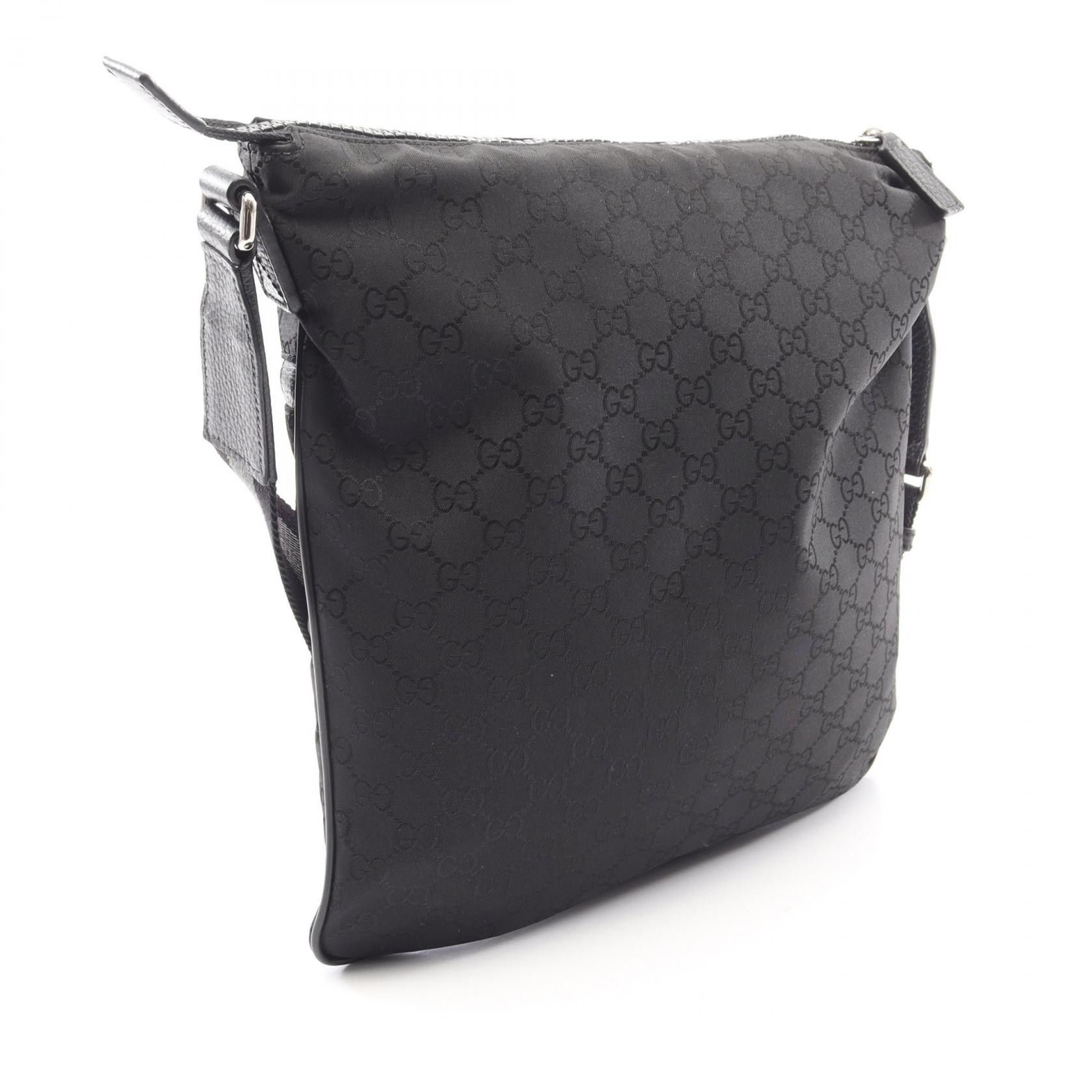 Gucci Gucci Gucci GG Nylon Canvas Leather Shoulder Bag Leather Shoulder Bag 449185 DUTY FREE for USA Size ONE SIZE - 2 Thumbnail