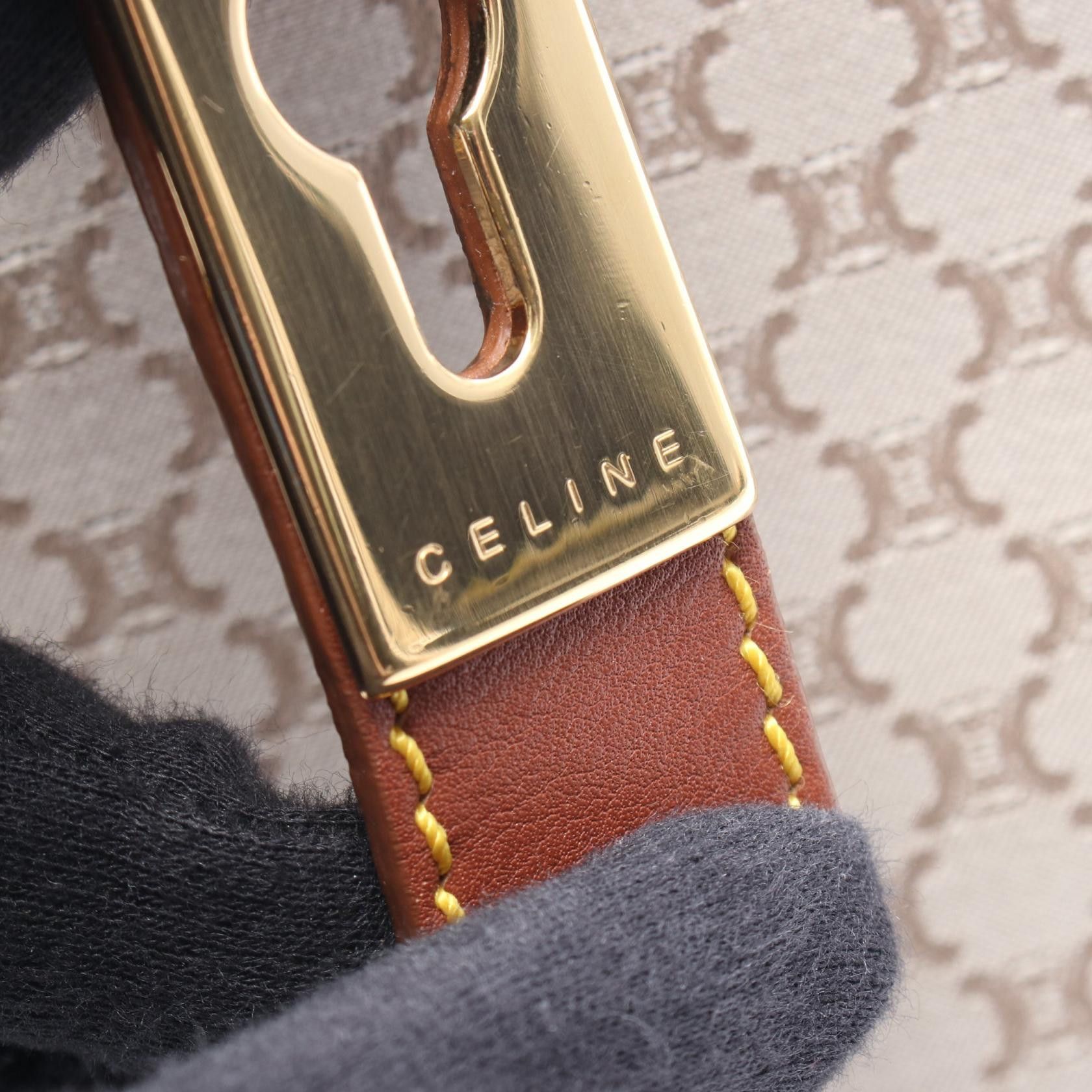 Celine Celine CELINE Canvas Leather Handbag Leather Handbag DUTY FREE for USA Size ONE SIZE - 4 Thumbnail