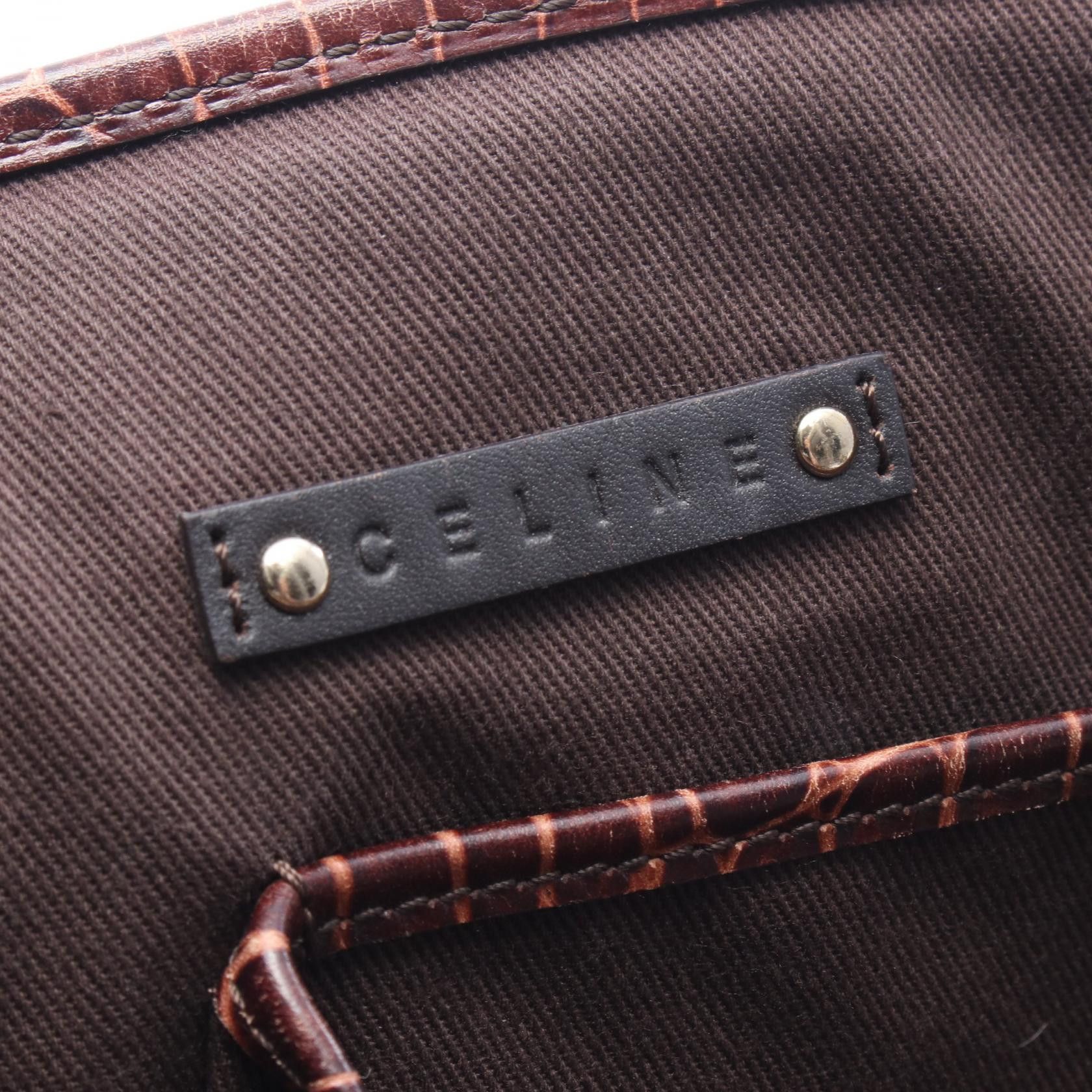 Celine Celine CELINE Macadam Croco Embossed Leather Tote Bag Textile Tote Bag DUTY FREE for USA Size ONE SIZE - 4 Thumbnail