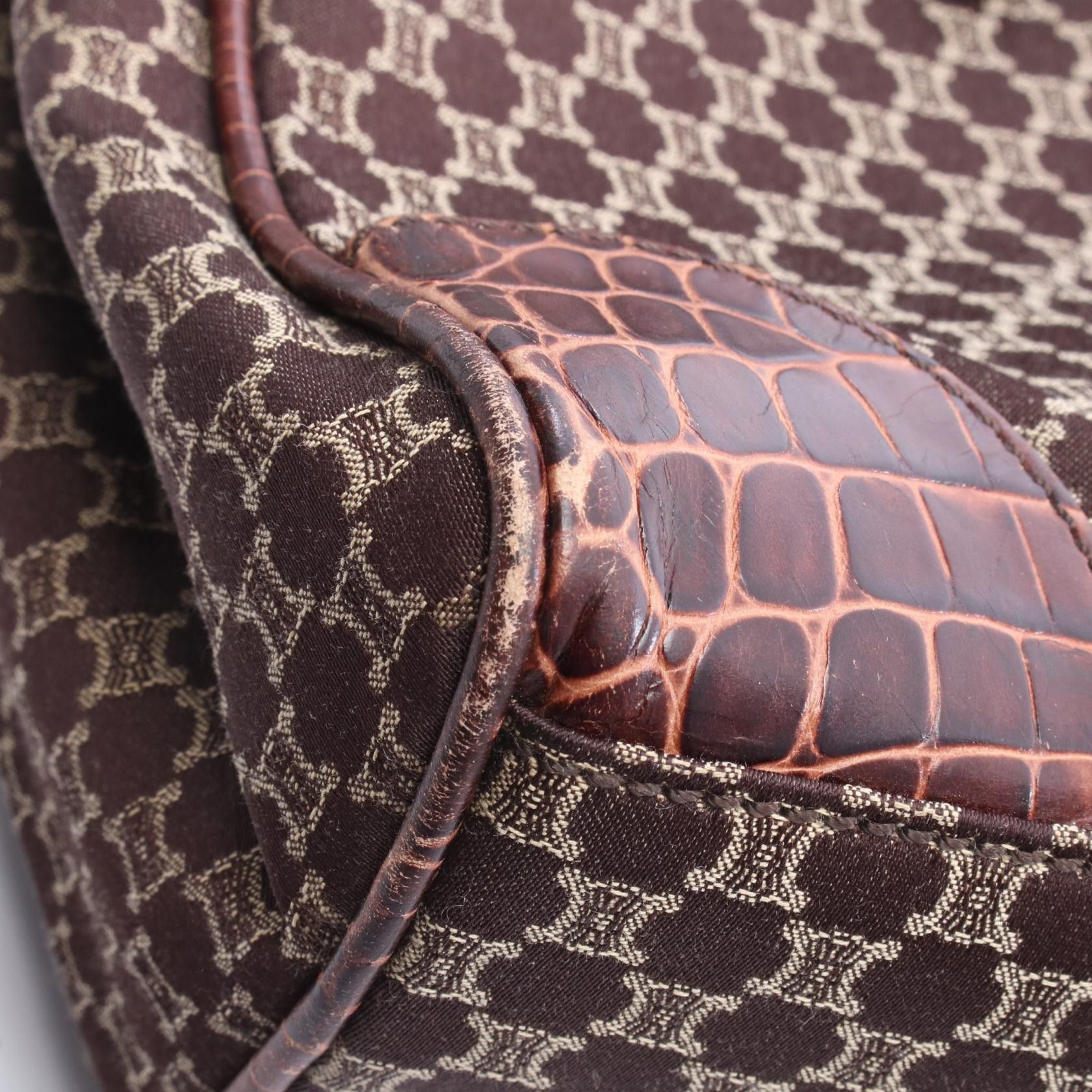 Celine Celine CELINE Macadam Croco Embossed Leather Tote Bag Textile Tote Bag DUTY FREE for USA Size ONE SIZE - 5 Thumbnail