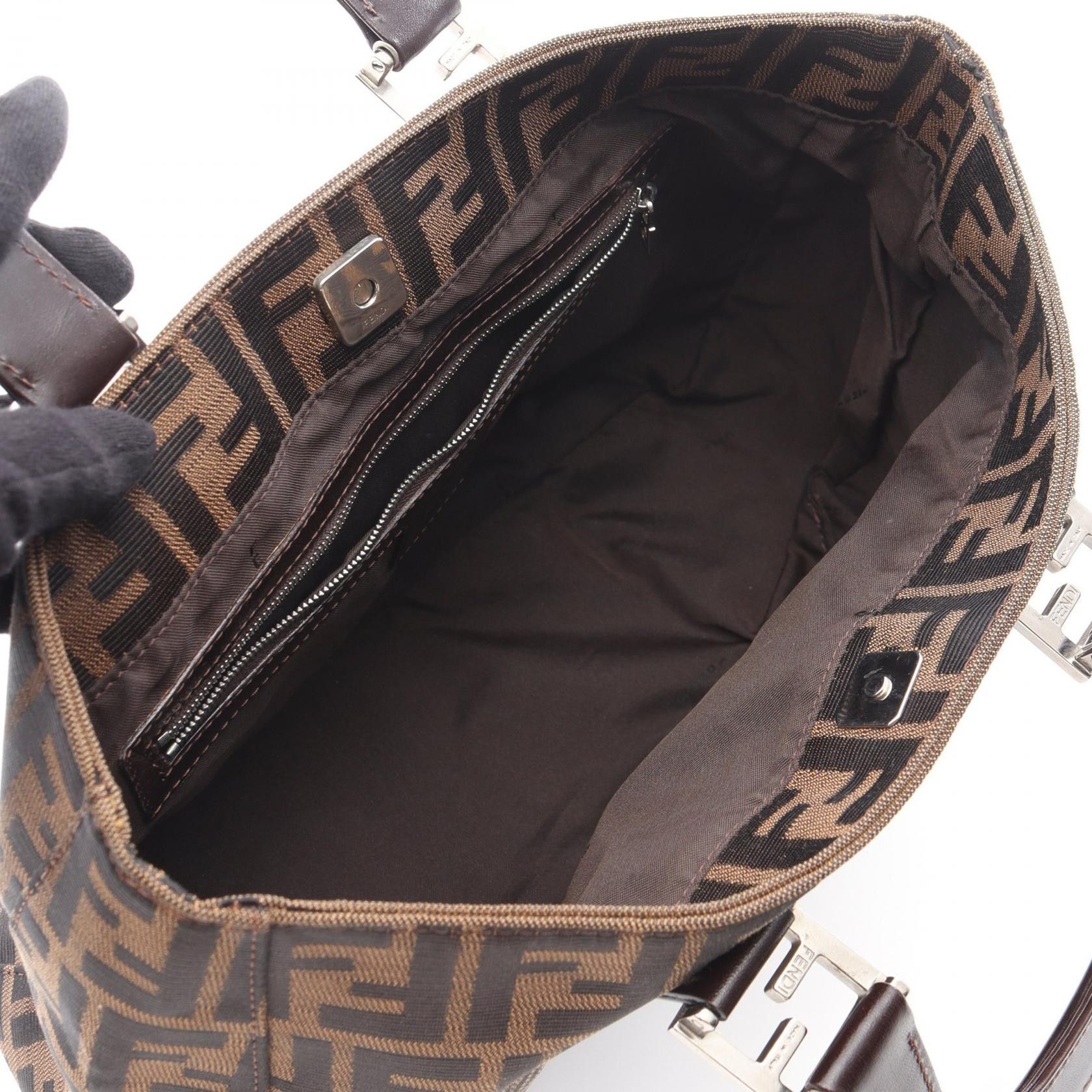 Fendi Fendi FENDI Zucca Canvas Leather Tote Bag Leather Tote Bag DUTY FREE for USA Size ONE SIZE - 3 Thumbnail