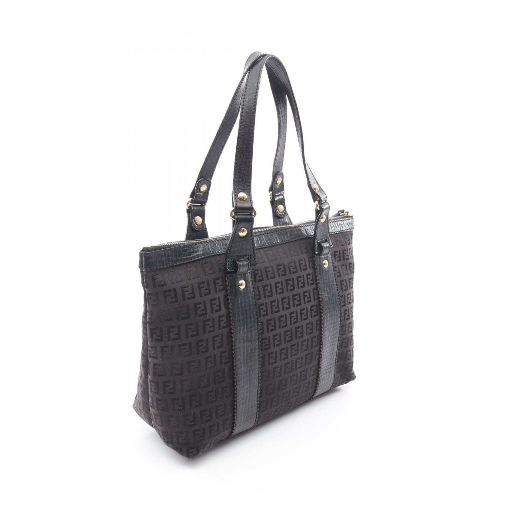 Fendi Fendi Fendi Zucchino Canvas Leather Tote Bag Leather Tote Bag DUTY FREE for USA Size ONE SIZE - 2 Thumbnail