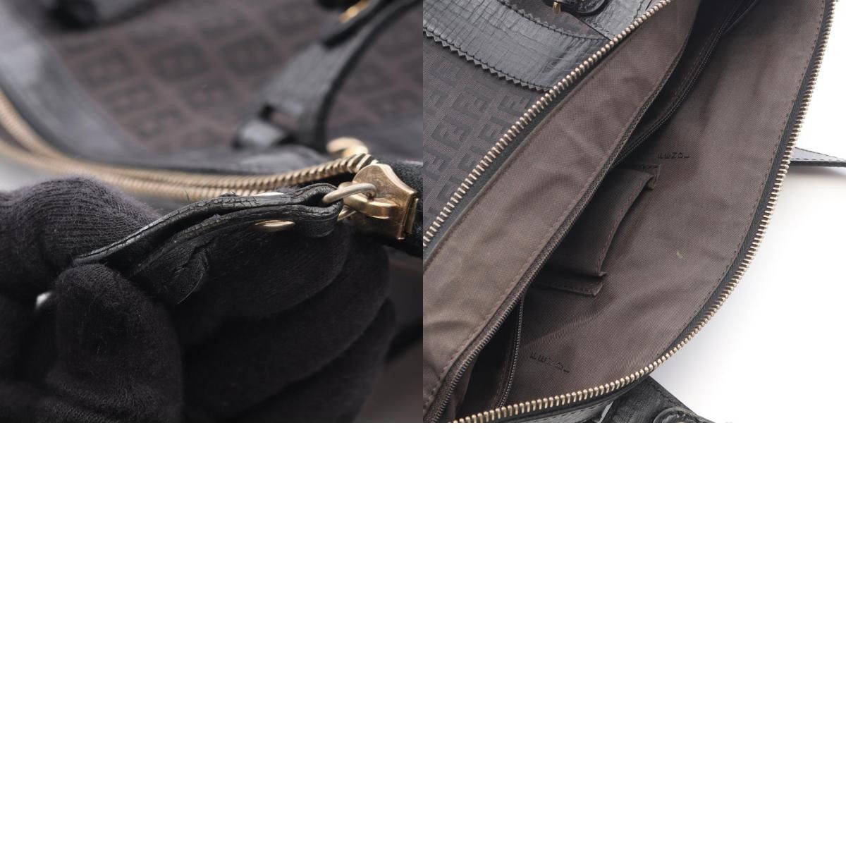 Fendi Fendi Fendi Zucchino Canvas Leather Tote Bag Leather Tote Bag DUTY FREE for USA Size ONE SIZE - 10 Thumbnail