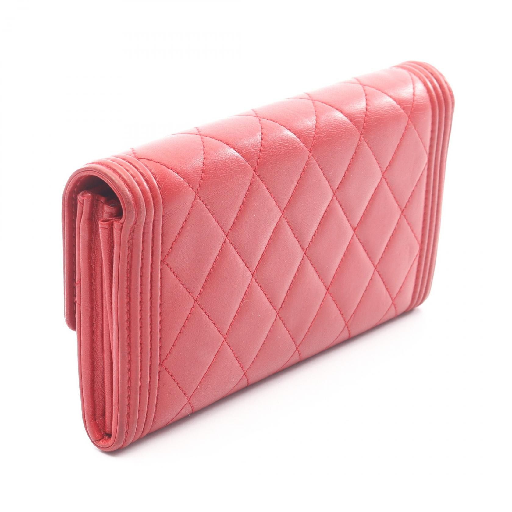 Chanel Chanel CHANEL Boy Chanel Lambskin Long Wallet Leather Long Wallet A80286 DUTY FREE for USA Size ONE SIZE - 2 Thumbnail