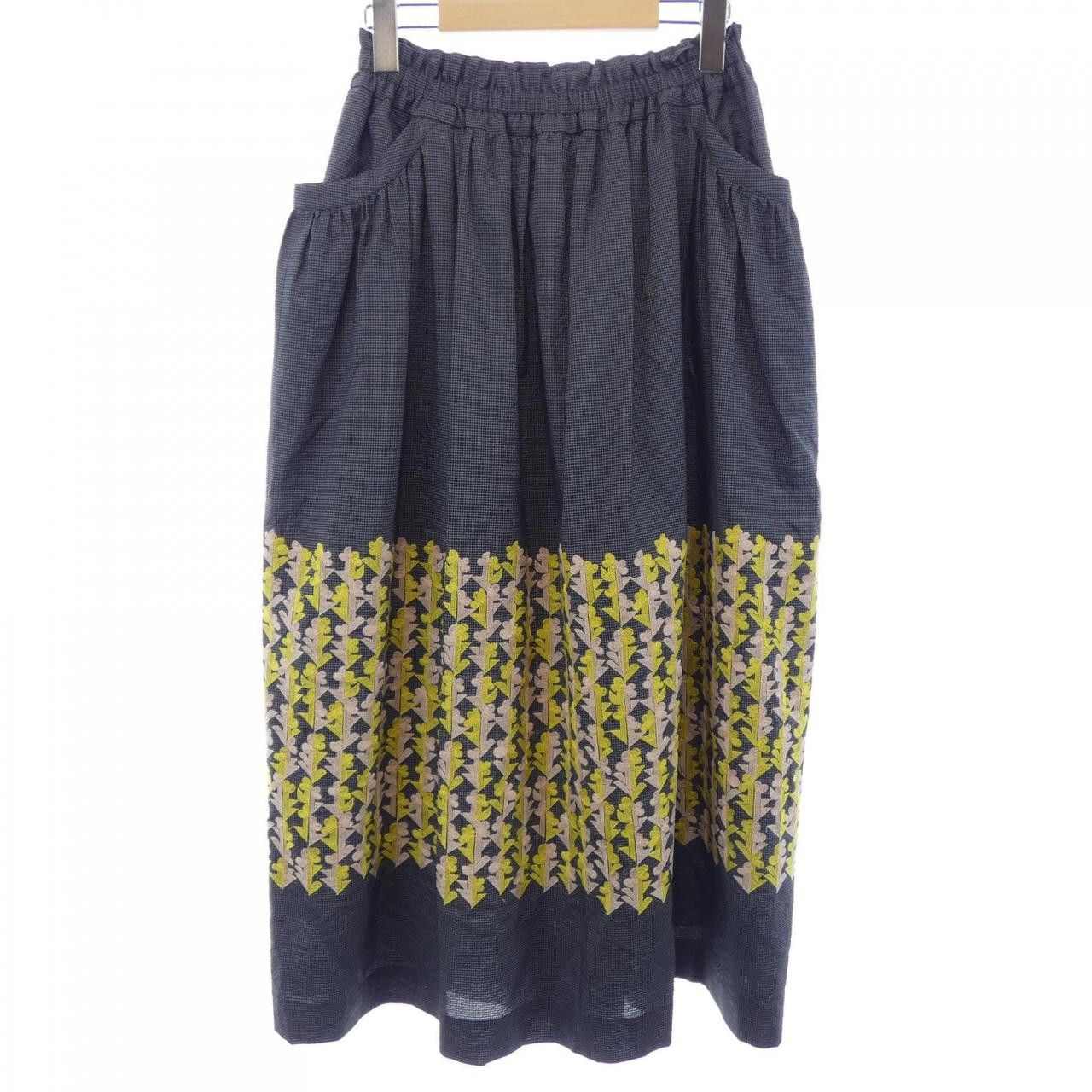 mina perhonen Mina Perhonen mina perhonen twin flower skirt Textile Skirts twinflower DUTY FREE for USA Size ONE SIZE - 2 Thumbnail