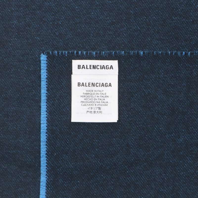 Balenciaga Balenciaga Logo Scarf Black x Blue Size ONE SIZE - 3 Thumbnail