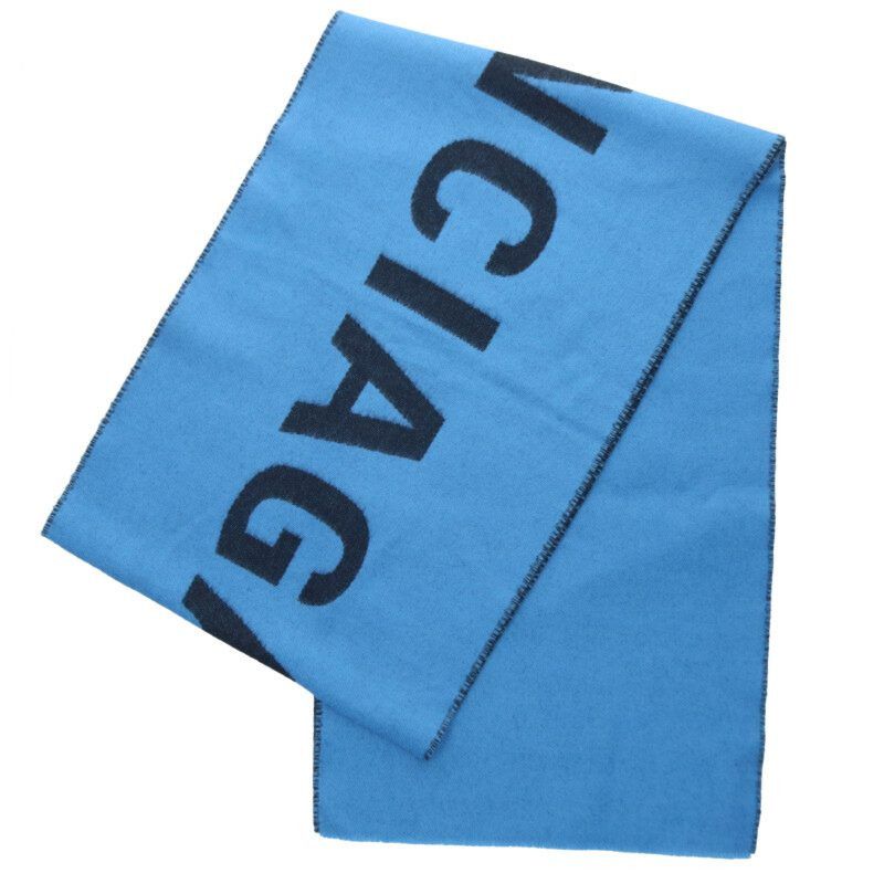Balenciaga Balenciaga Logo Scarf Black x Blue Size ONE SIZE - 2 Thumbnail