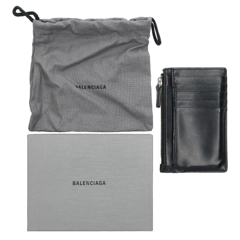 Balenciaga Balenciaga Leather Wallet Black x Green Size ONE SIZE - 2 Thumbnail