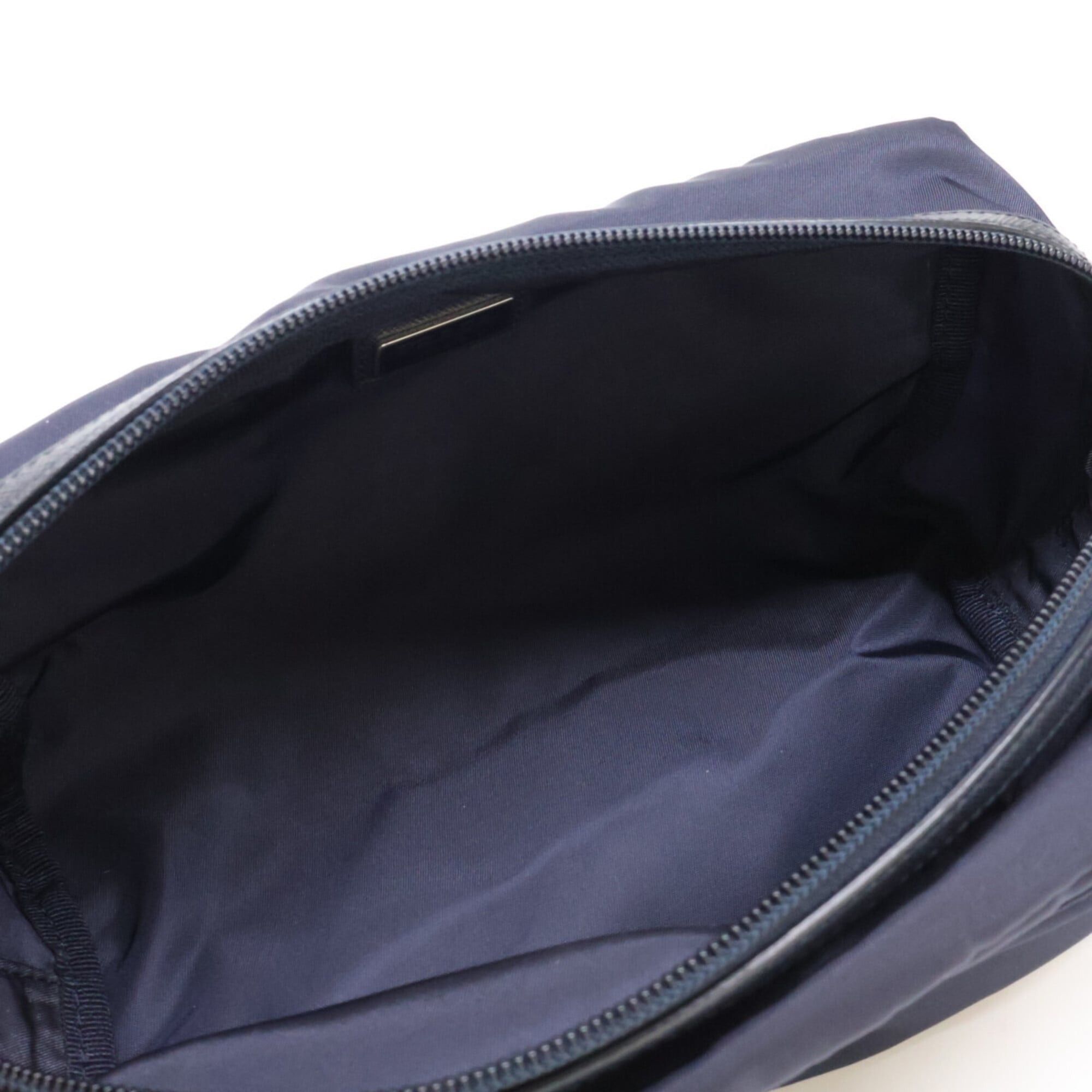 Prada PRADA 2NA028 Nylon Leather Triangle Logo Plate Travel Pouch Navy Women's Size ONE SIZE - 7 Thumbnail