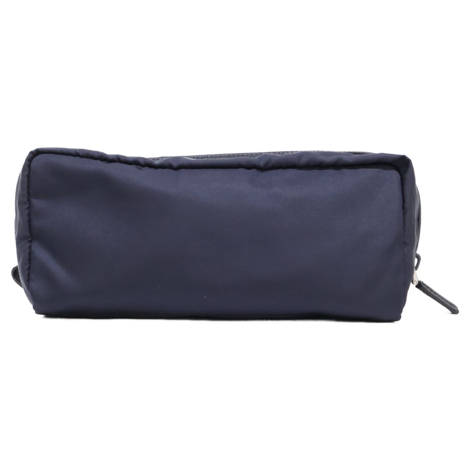 Prada PRADA 2NA028 Nylon Leather Triangle Logo Plate Travel Pouch Navy Women's Size ONE SIZE - 3 Thumbnail