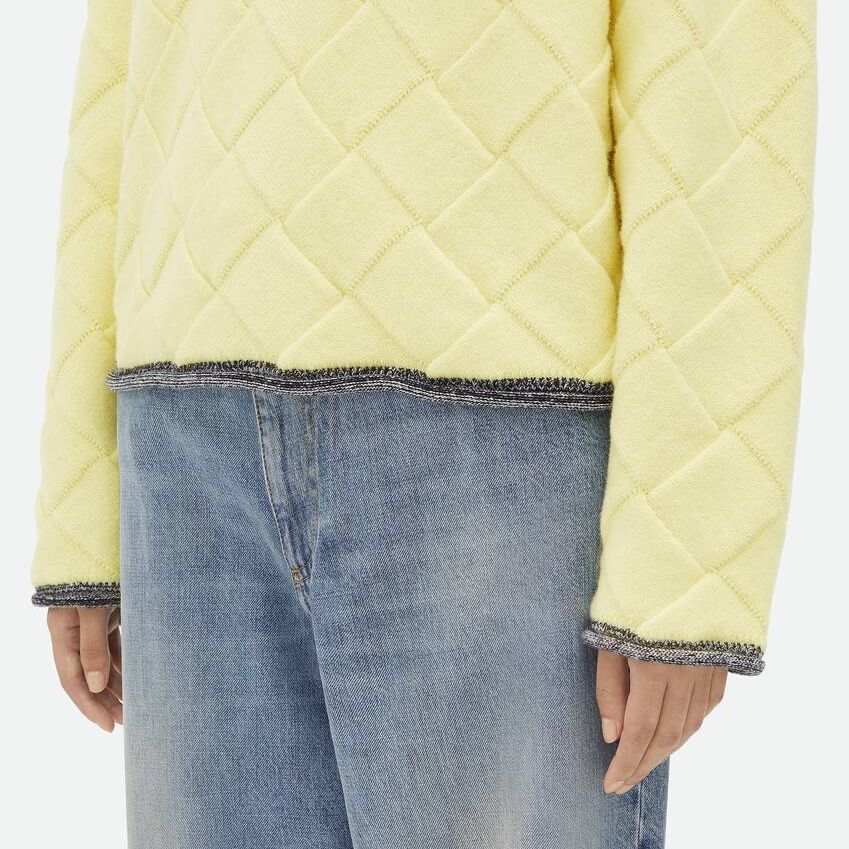 Bottega Veneta Bottega Veneta Quilted Knit Sweater Yellow Size M Size M / US 6-8 / IT 42-44 - 10 Thumbnail
