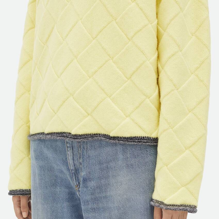 Bottega Veneta Bottega Veneta Quilted Knit Sweater Yellow Size M Size M / US 6-8 / IT 42-44 - 9 Thumbnail