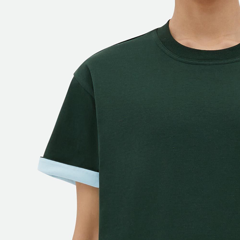 Bottega Veneta Bottega Veneta Green Contrast Cuff T-Shirt Size M Size US M / EU 48-50 / 2 - 12 Thumbnail