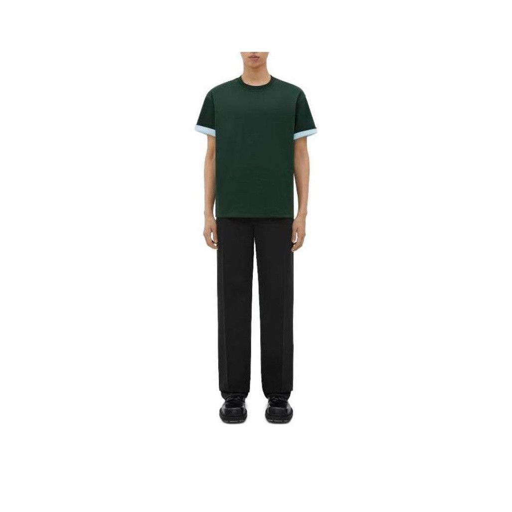 Bottega Veneta Bottega Veneta Green Contrast Cuff T-Shirt Size M Size US M / EU 48-50 / 2 - 9 Thumbnail
