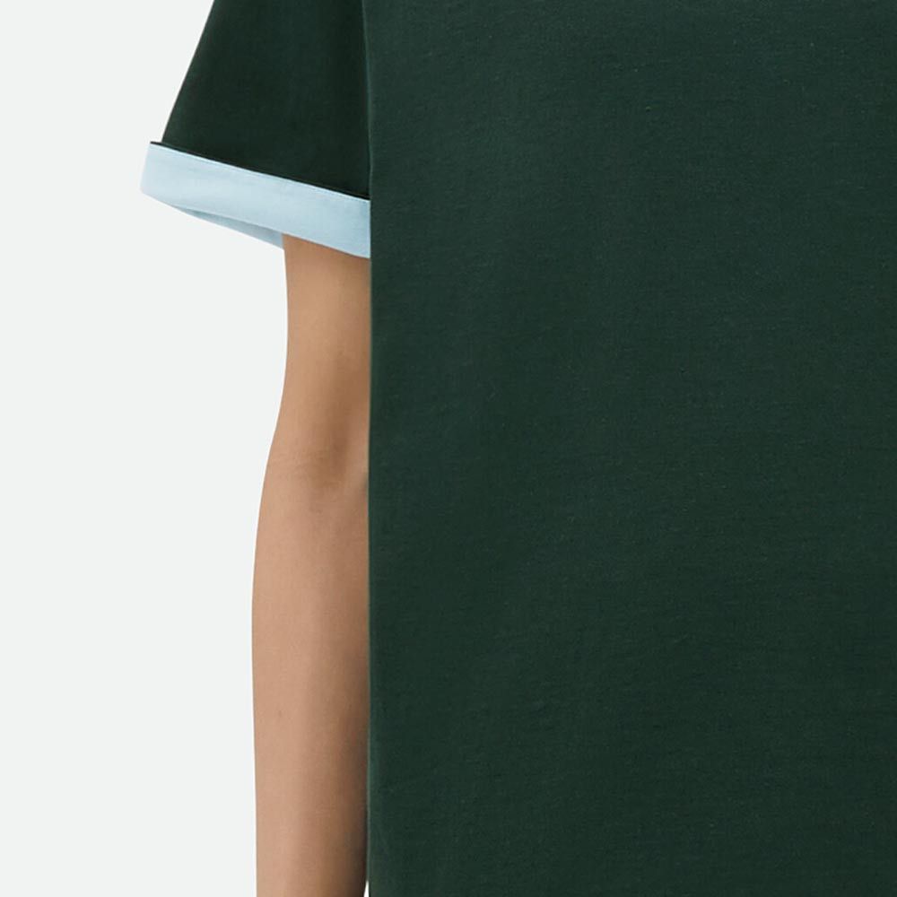 Bottega Veneta Bottega Veneta Green Contrast Cuff T-Shirt Size M Size US M / EU 48-50 / 2 - 13 Thumbnail