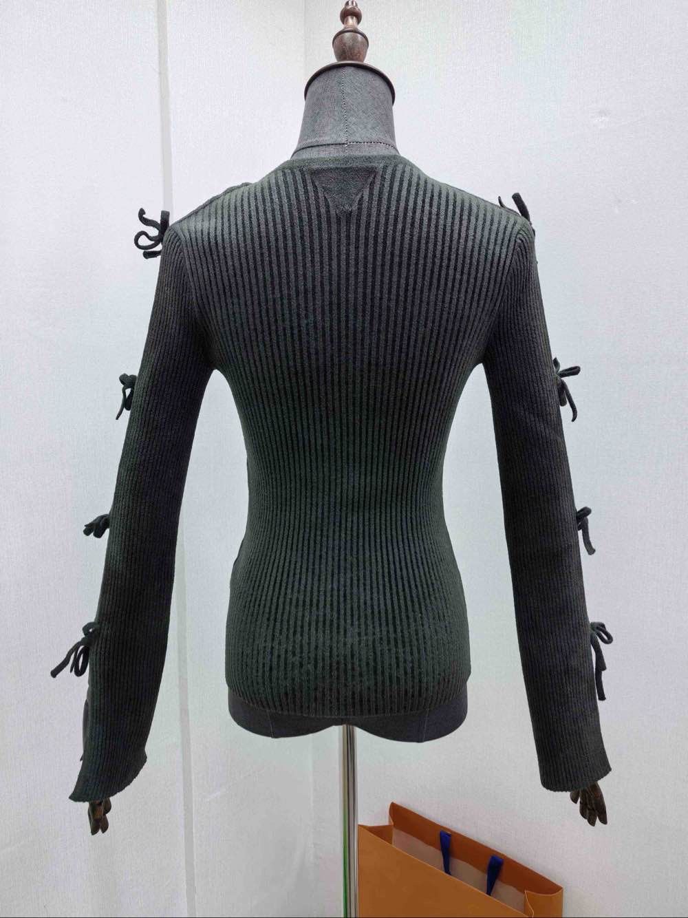 Bottega Veneta Bottega Veneta Lace-Up Ribbed Knit Sweater Size M Size M / US 6-8 / IT 42-44 - 2 Thumbnail