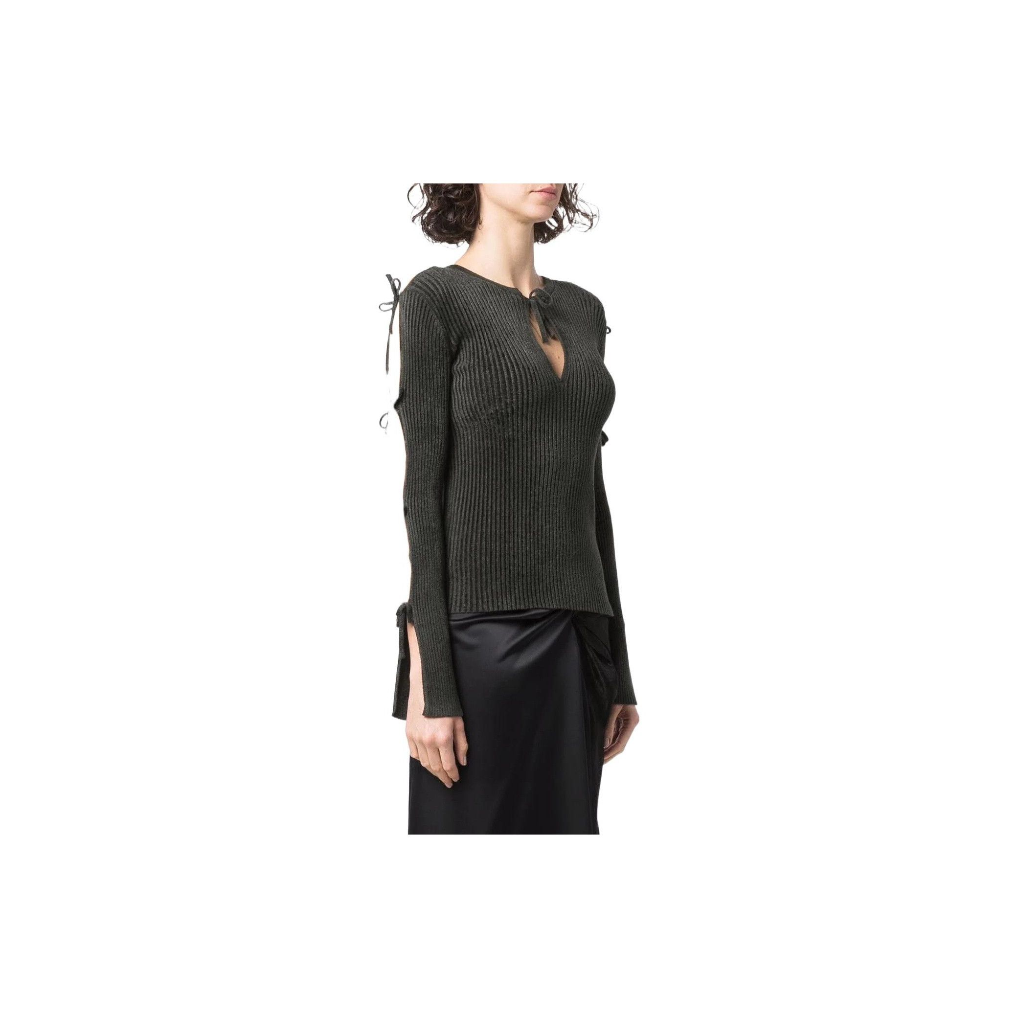 Bottega Veneta Bottega Veneta Lace-Up Ribbed Knit Sweater Size M Size M / US 6-8 / IT 42-44 - 12 Thumbnail