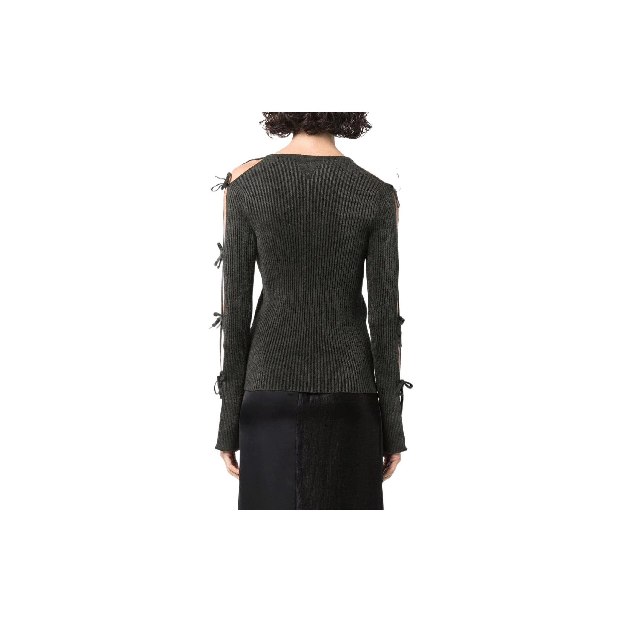 Bottega Veneta Bottega Veneta Lace-Up Ribbed Knit Sweater Size M Size M / US 6-8 / IT 42-44 - 11 Thumbnail