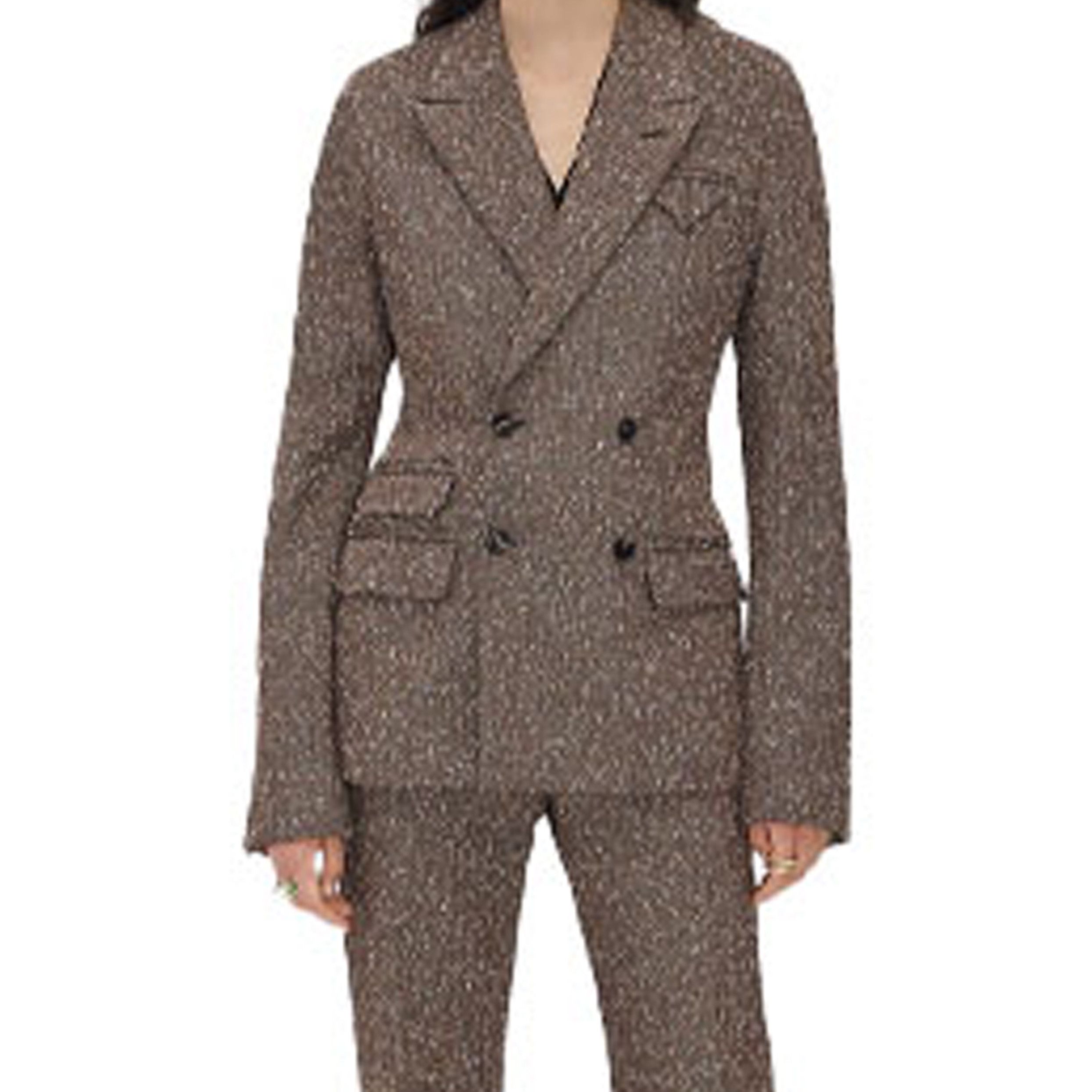 Bottega Veneta Bottega Veneta Herringbone Double-Breasted Blazer Size 38 Size XS / US 0-2 / IT 36-38 - 8 Thumbnail