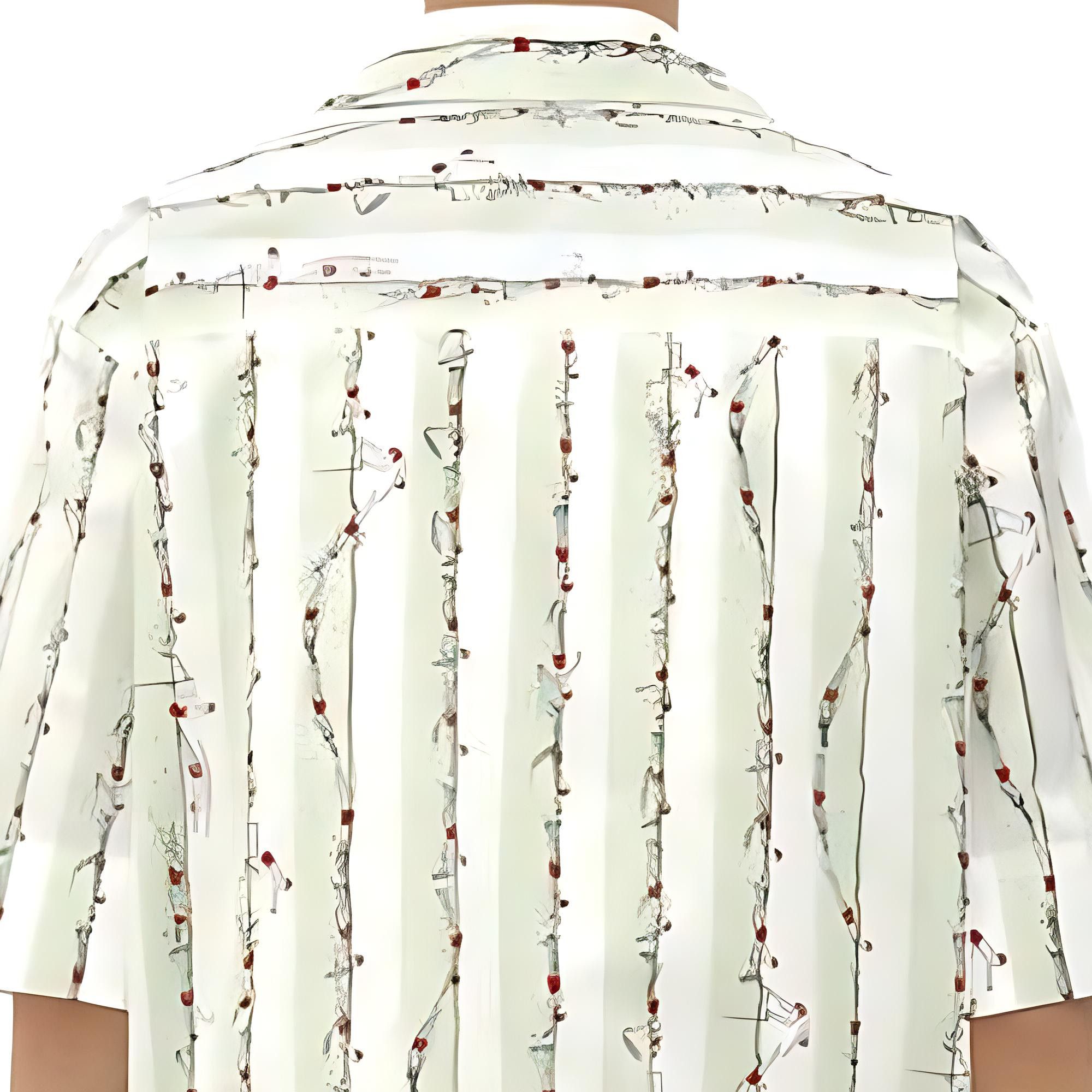 Bottega Veneta Bottega Veneta Striped Dog Print Cuban Collar Shirt Size 54 Size US L / EU 52-54 / 3 - 13 Thumbnail