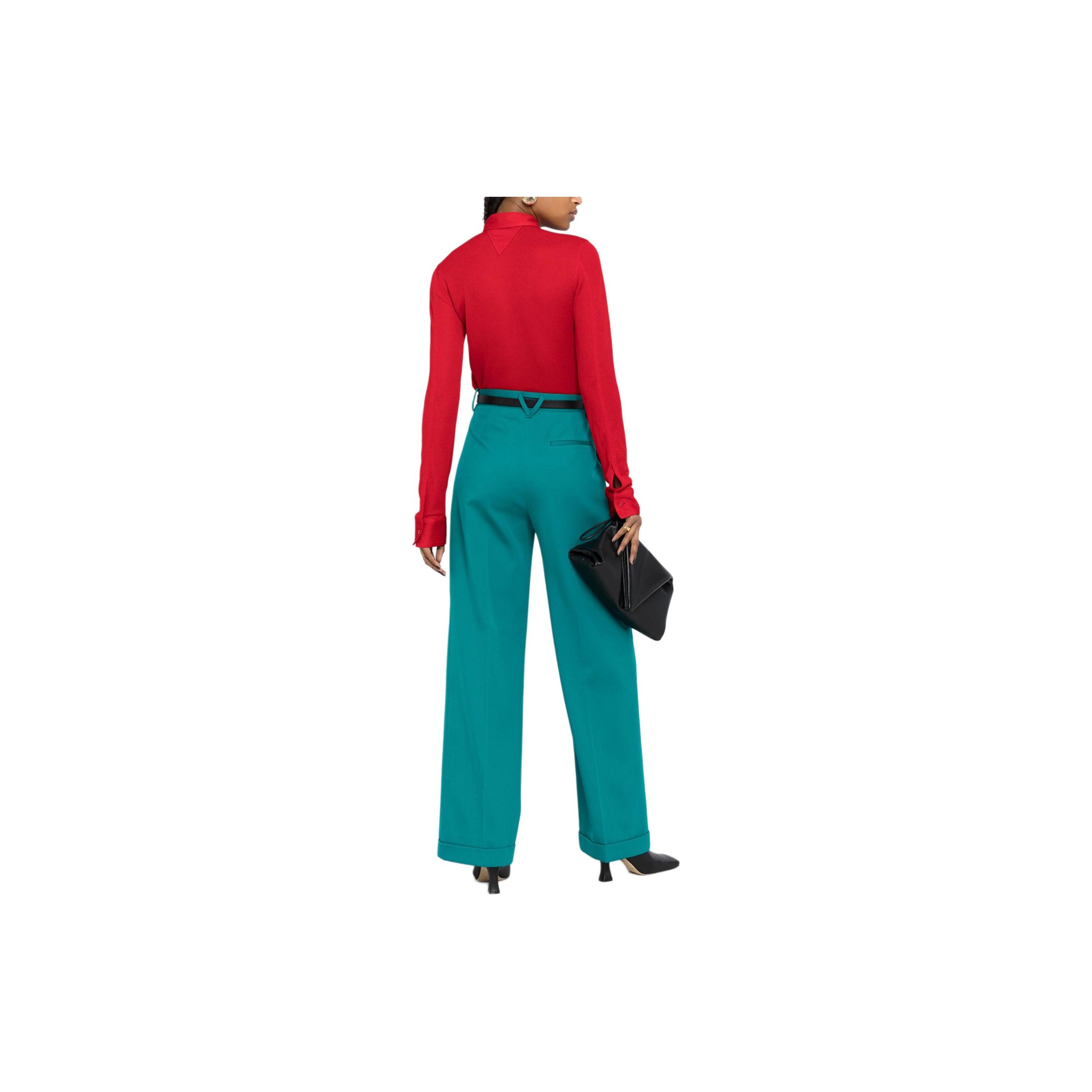 Bottega Veneta Bottega Veneta Green Wool Pants Size 36 Size 25" / US 0 / IT 36 - 9 Thumbnail