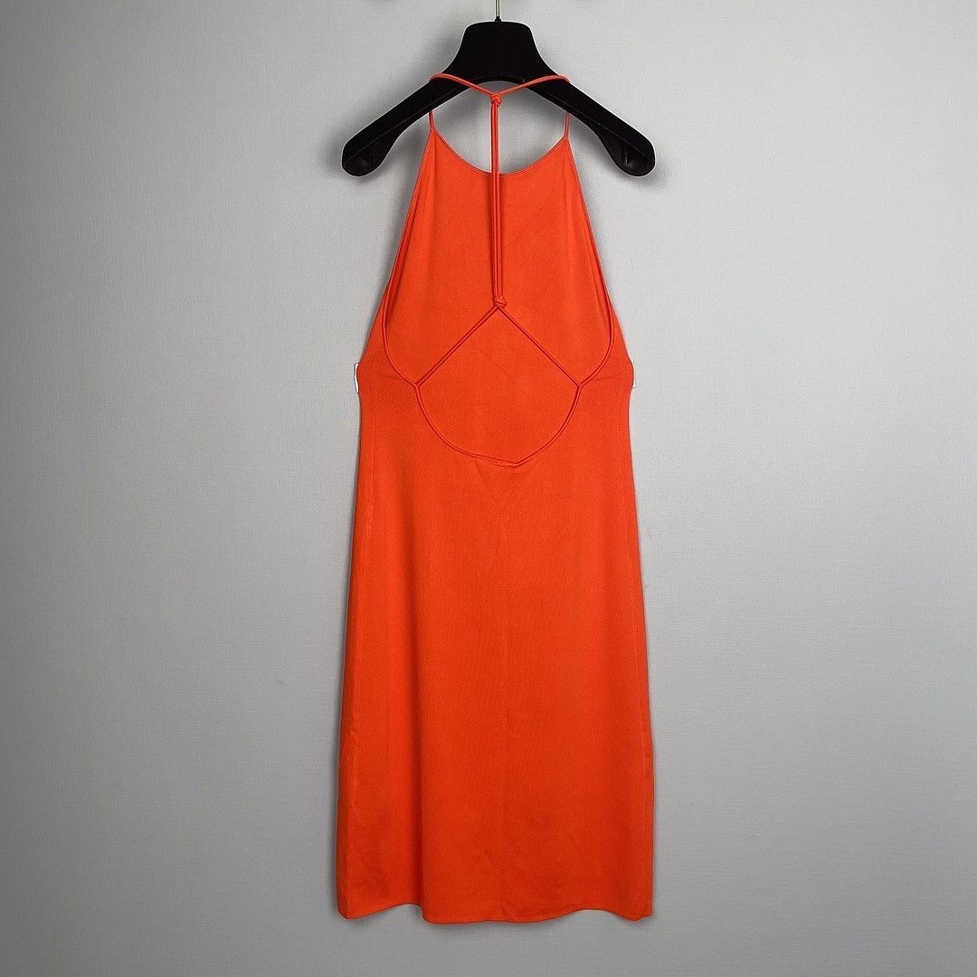 Bottega Veneta Bottega Veneta Orange Halter Midi Dress Size 38 Size XS / US 0-2 / IT 36-38 - 2 Thumbnail