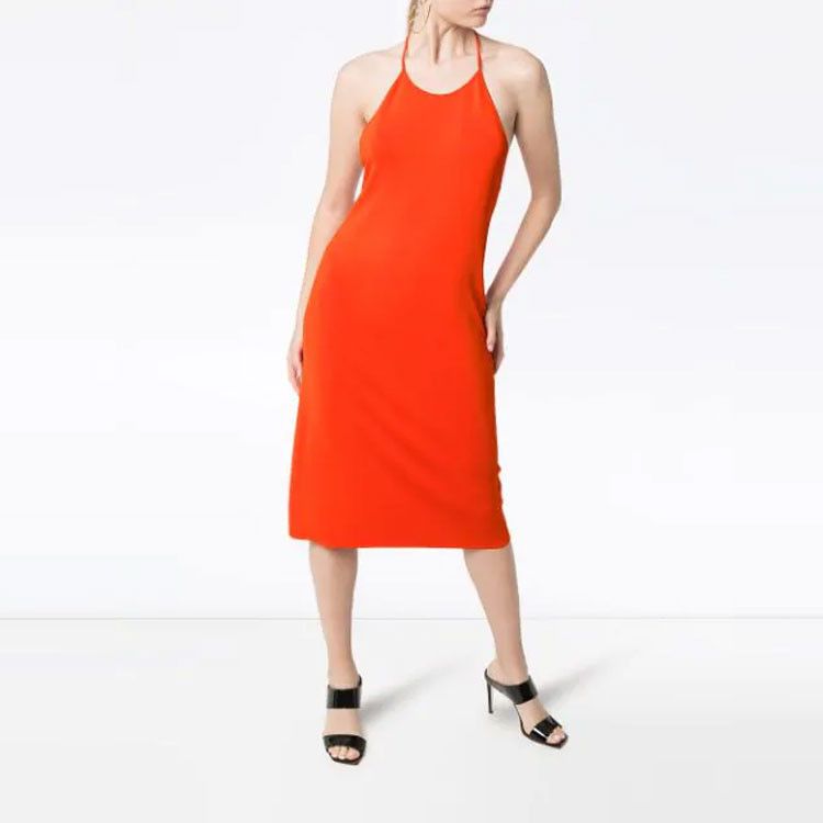 Bottega Veneta Bottega Veneta Orange Halter Midi Dress Size 38 Size XS / US 0-2 / IT 36-38 - 8 Thumbnail