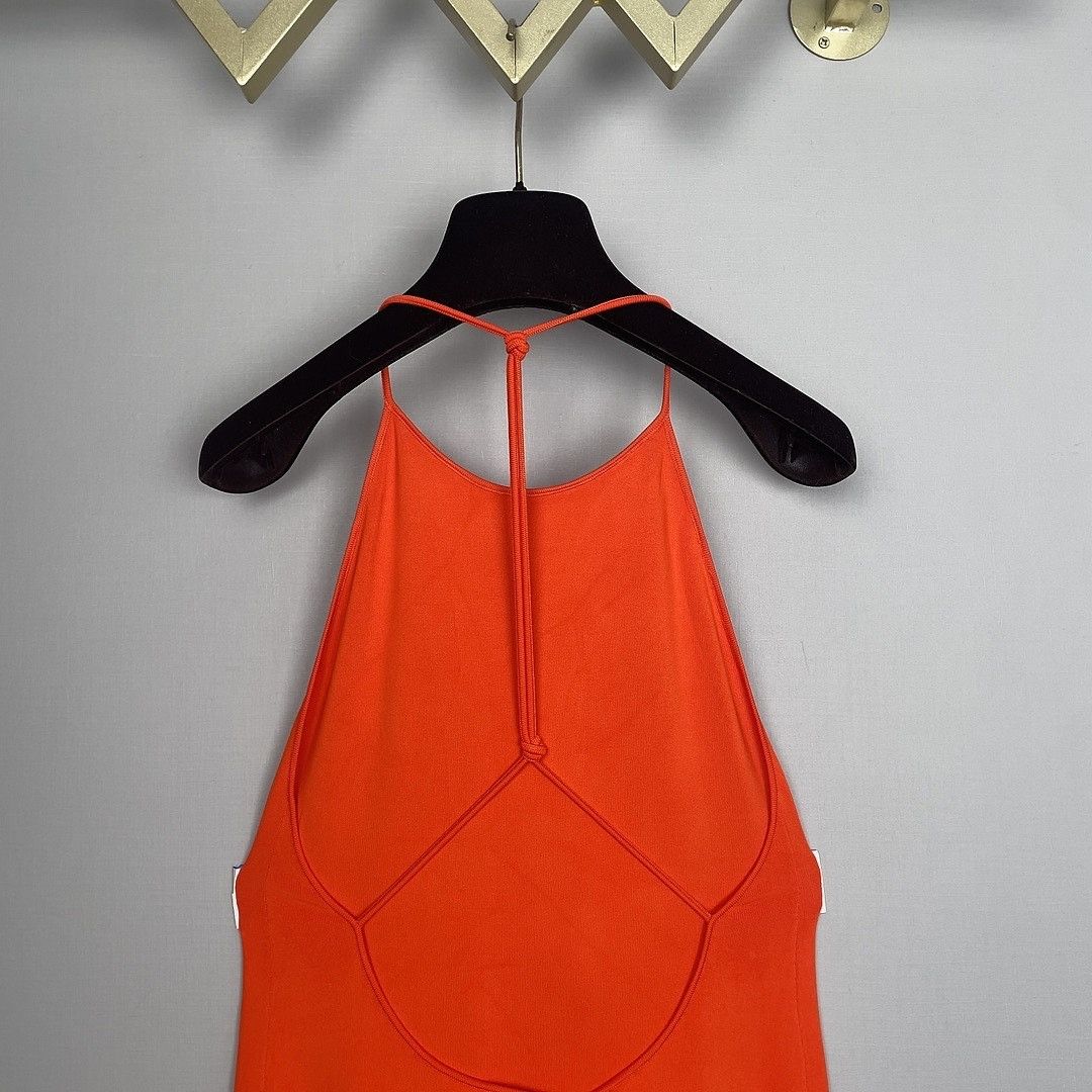 Bottega Veneta Bottega Veneta Orange Halter Midi Dress Size 38 Size XS / US 0-2 / IT 36-38 - 7 Thumbnail