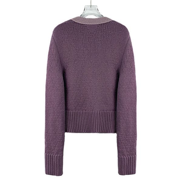 Bottega Veneta Bottega Veneta Lavender Wool Cashmere Cardigan Size M Size M / US 6-8 / IT 42-44 - 2 Thumbnail