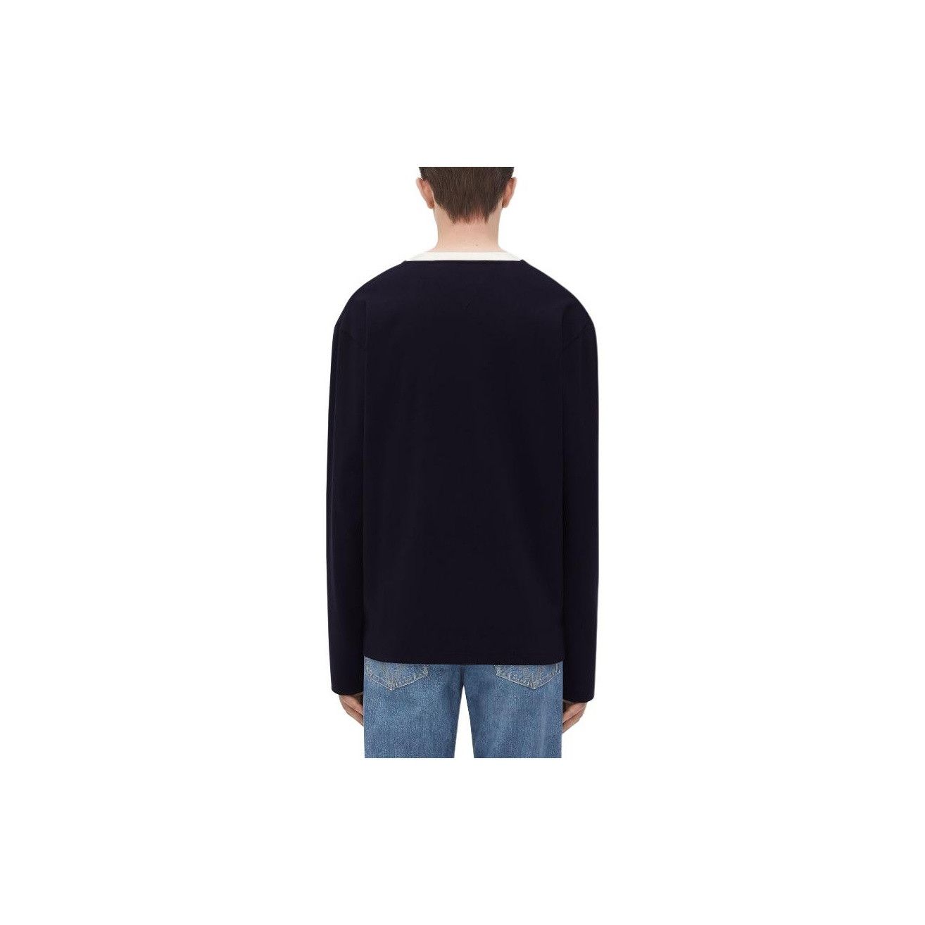 Bottega Veneta Bottega Veneta Navy Cotton Long Sleeve T-Shirt Size L Size US L / EU 52-54 / 3 - 10 Thumbnail