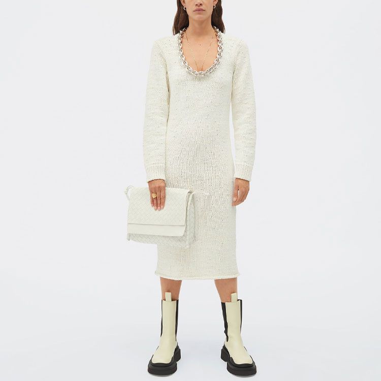 Bottega Veneta Bottega Veneta Chain Knit Midi Dress Size S Size S / US 4 / IT 40 - 9 Thumbnail