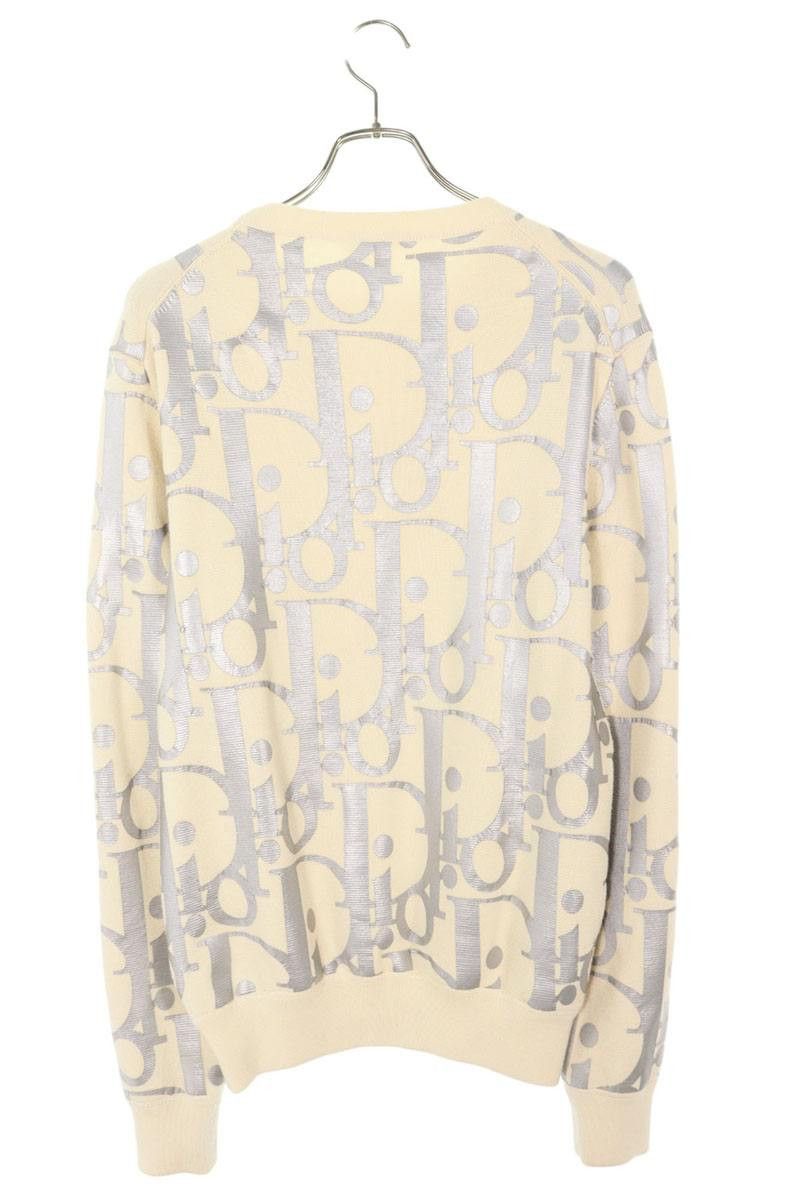 Dior Dior 21SS All-Over Print Knit Sweater White x Silver Size M Size US M / EU 48-50 / 2 - 2 Thumbnail