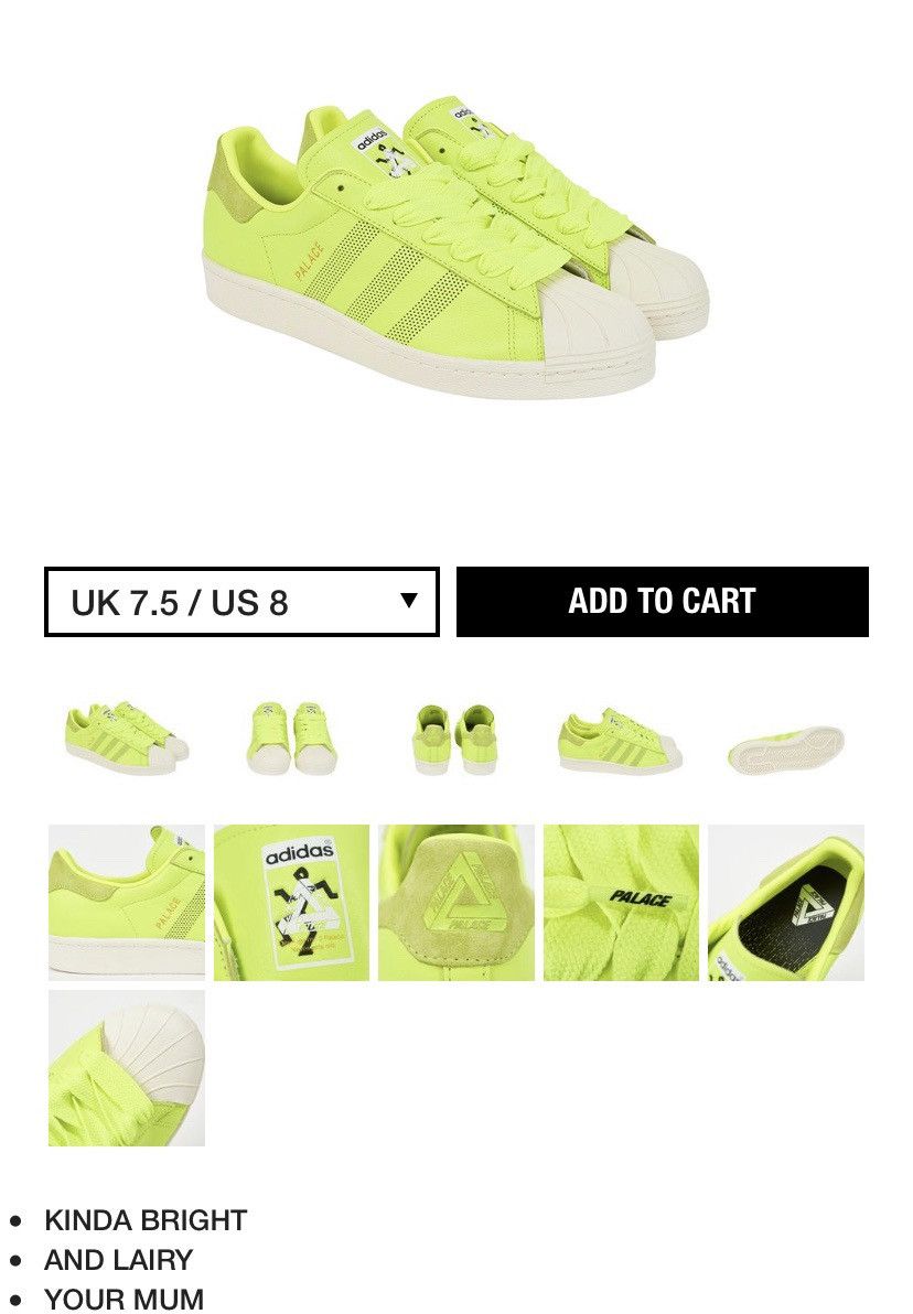 Palace Adidas Palace Superstar Fluro Grailed