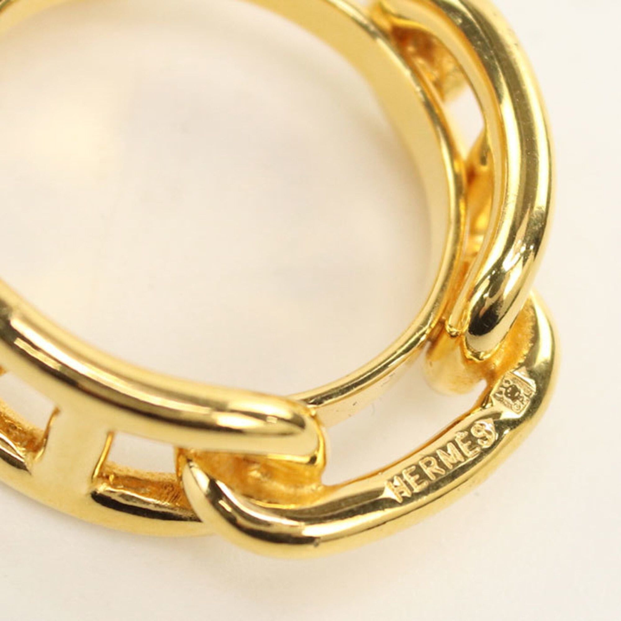 Hermes HERMES scarf ring, size 90, Legato, women's, gold. Size ONE SIZE - 4 Thumbnail