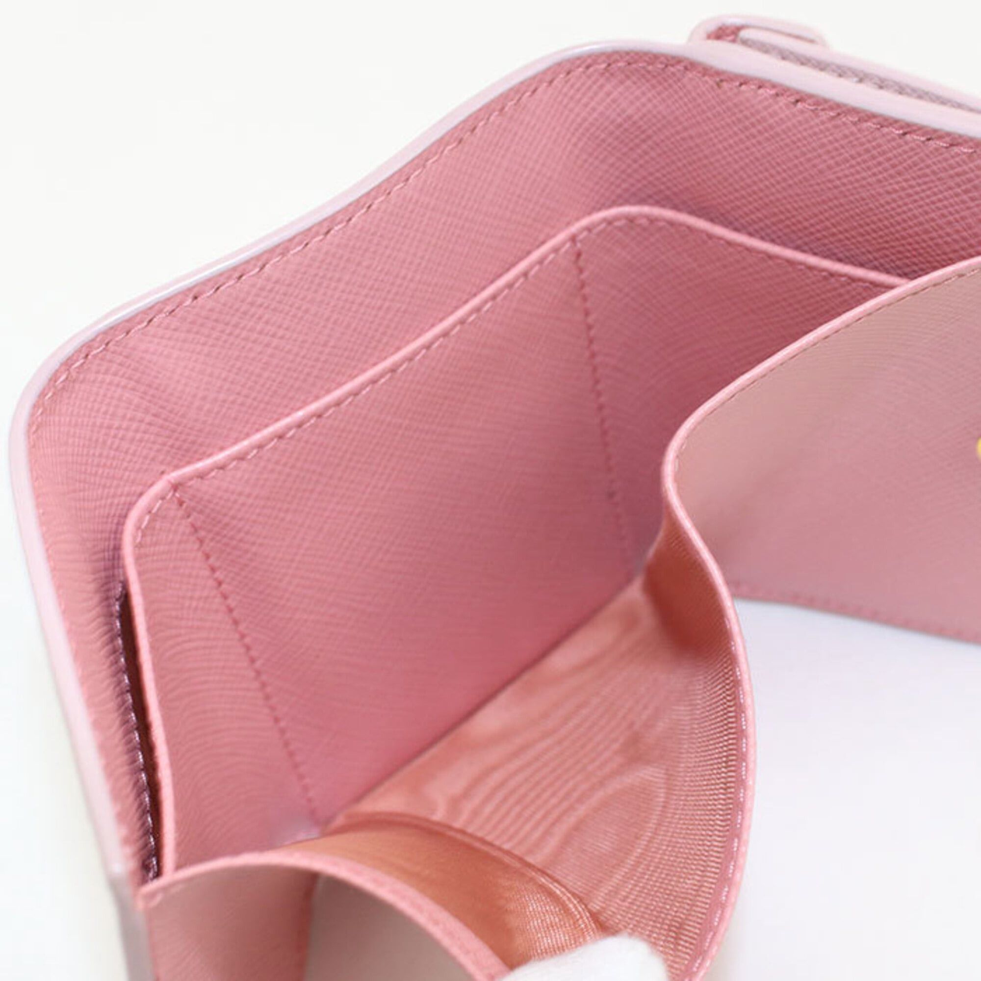 Prada PRADA Tri-fold Wallet 1MH021 Saffiano Leather Women's Pink Size ONE SIZE - 4 Thumbnail