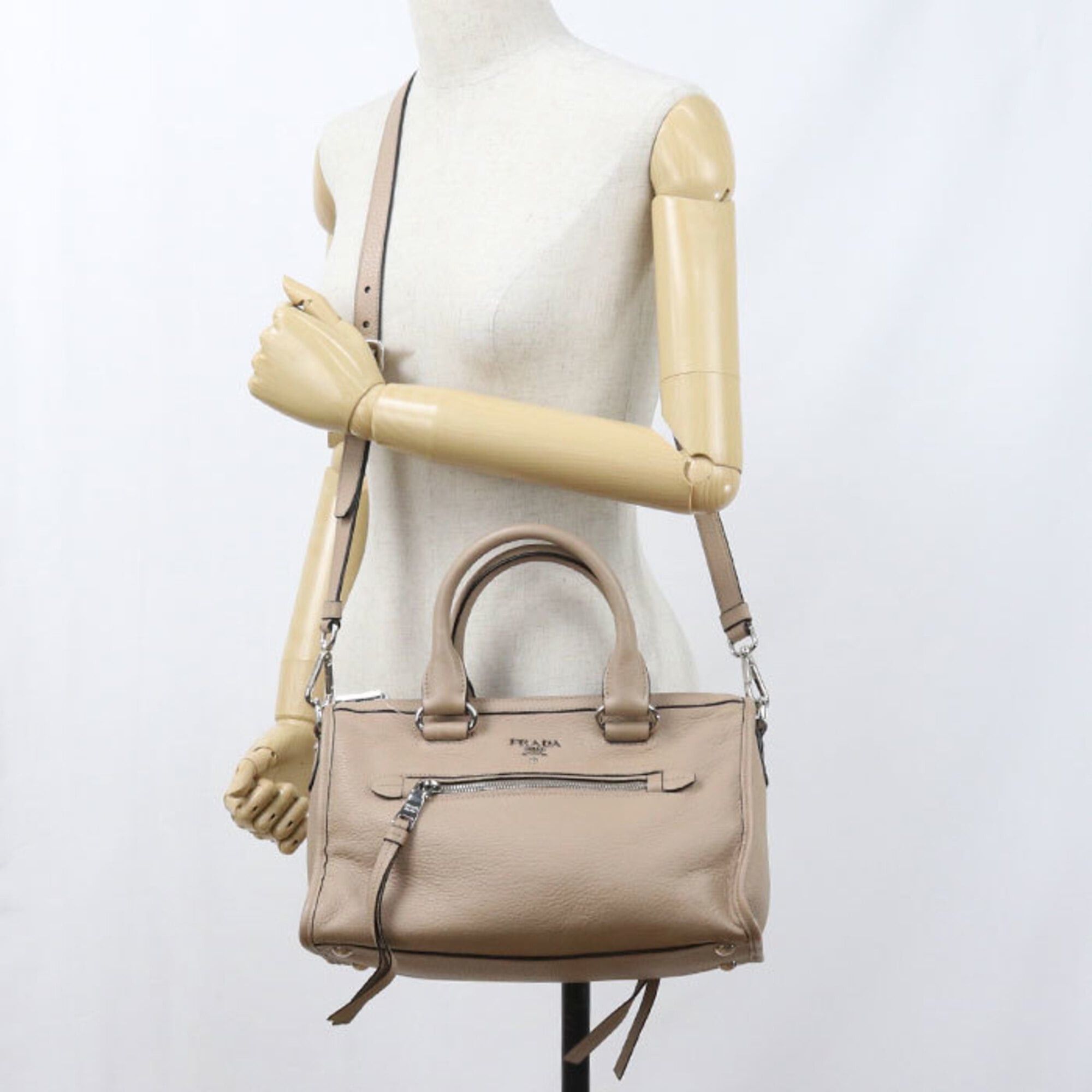 Prada Prada handbag 1BB022 2-way women's beige Size ONE SIZE - 8 Thumbnail