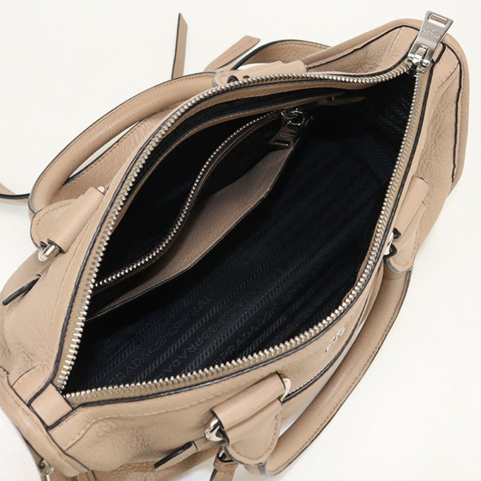 Prada Prada handbag 1BB022 2-way women's beige Size ONE SIZE - 3 Thumbnail