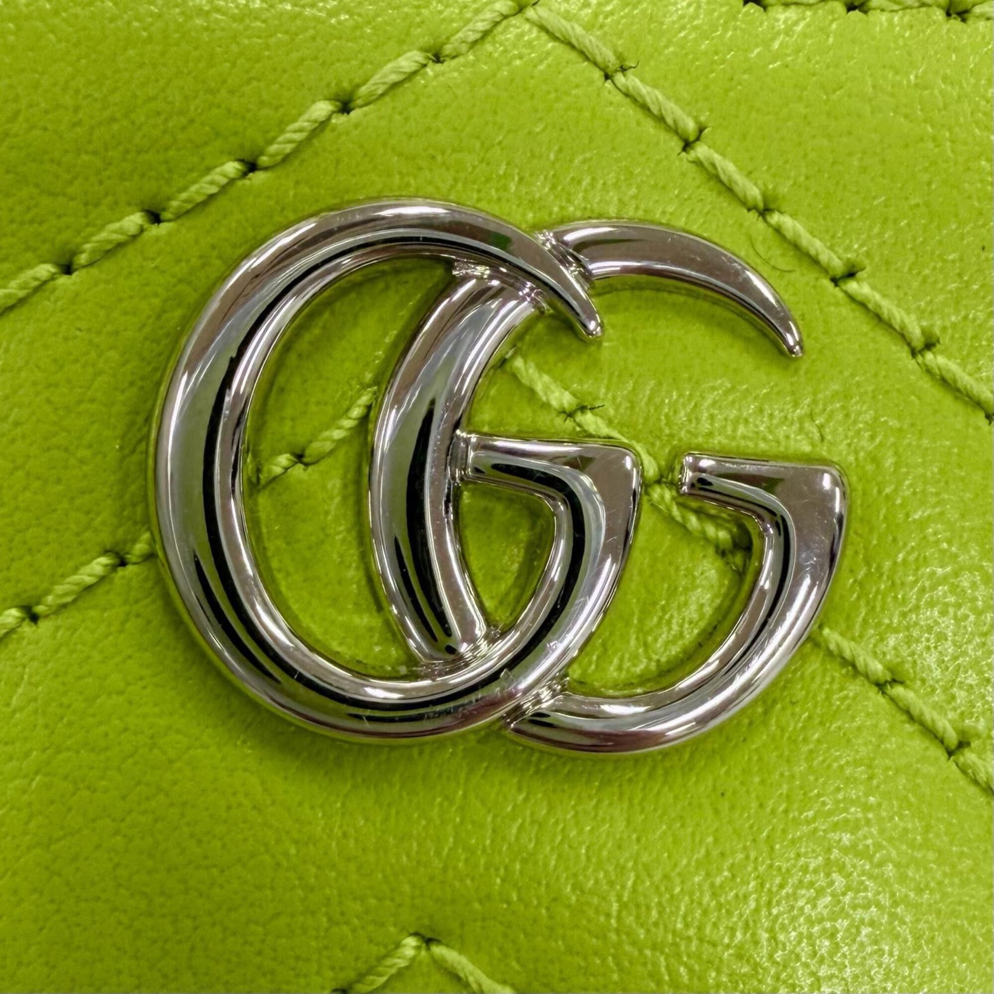 Gucci GUCCI 837747 GG Marmont Double G Leather Key Case Ring Wallet/Coin Purse Light Green Made in Italy Women's Comes with Box and Dust Bag Size ONE SIZE - 8 Thumbnail
