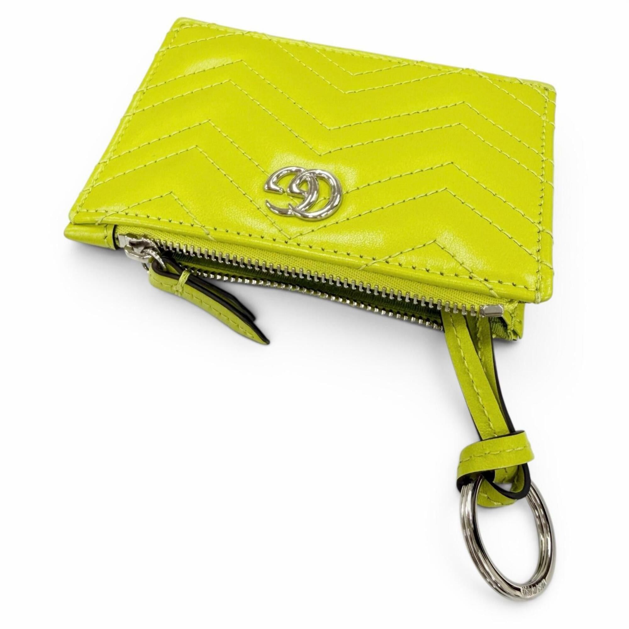 Gucci GUCCI 837747 GG Marmont Double G Leather Key Case Ring Wallet/Coin Purse Light Green Made in Italy Women's Comes with Box and Dust Bag Size ONE SIZE - 4 Thumbnail
