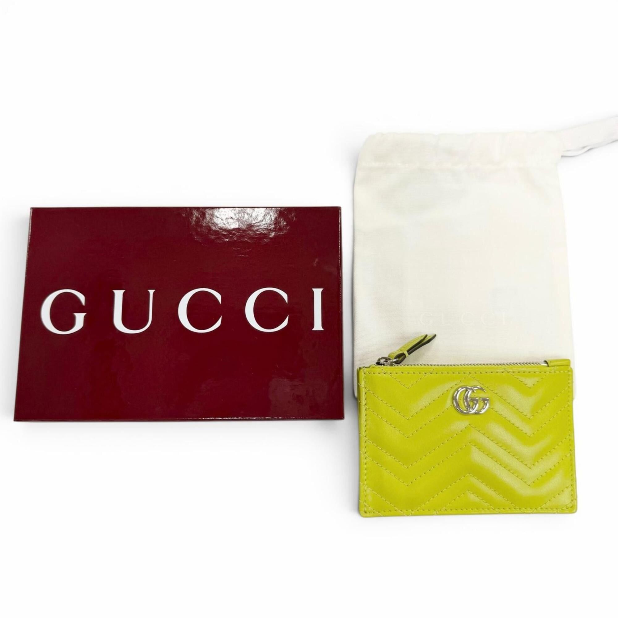 Gucci GUCCI 837747 GG Marmont Double G Leather Key Case Ring Wallet/Coin Purse Light Green Made in Italy Women's Comes with Box and Dust Bag Size ONE SIZE - 2 Thumbnail