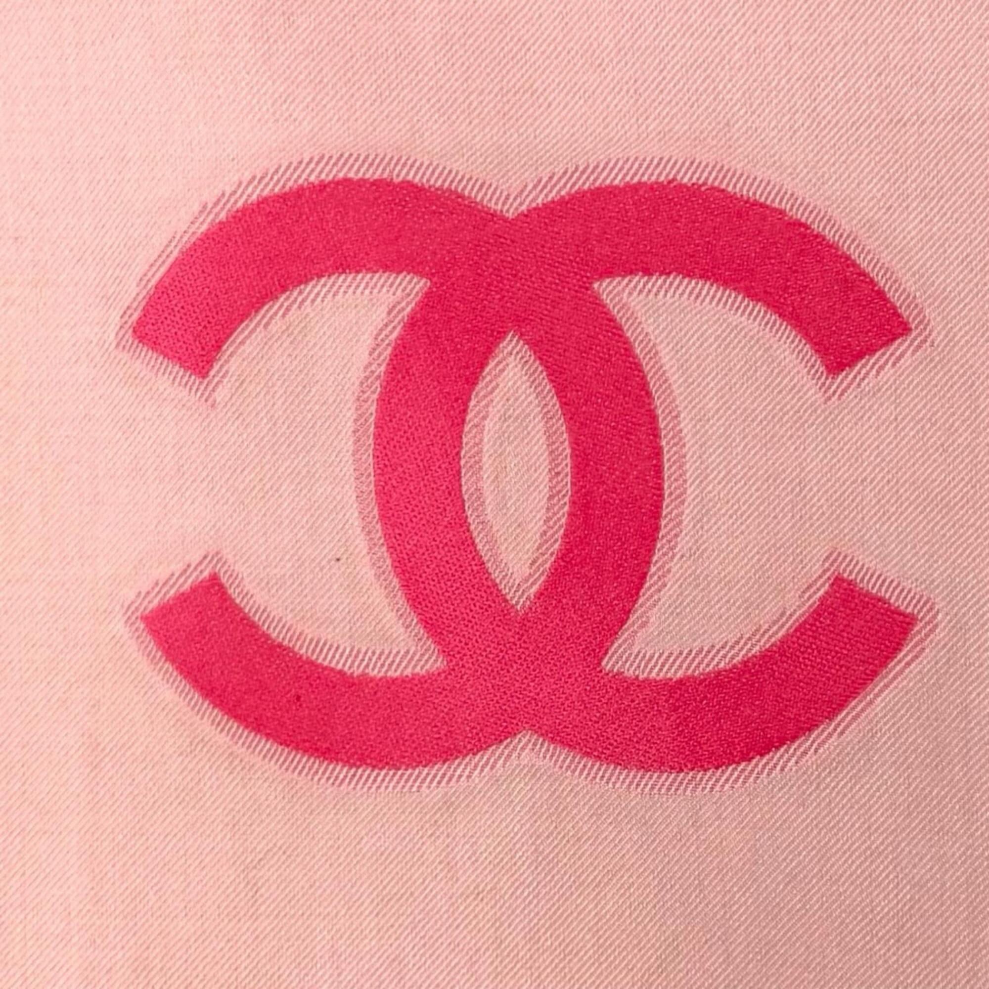 Chanel CHANEL 23C Cashmere Silk Blend Coco Mark Fringe Large Stole/Scarf Shawl Pink Made in Italy Women's with Box Size ONE SIZE - 9 Thumbnail